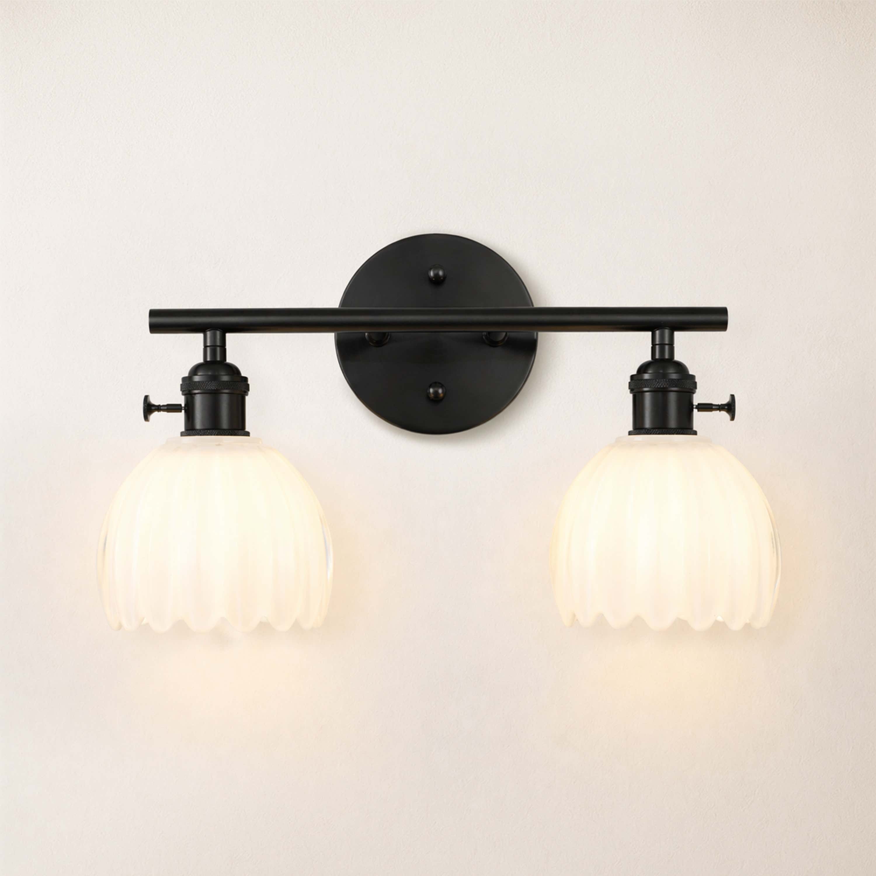 Orbixa Clear Glass 2-Lights Wall Sconce 37.8cm W