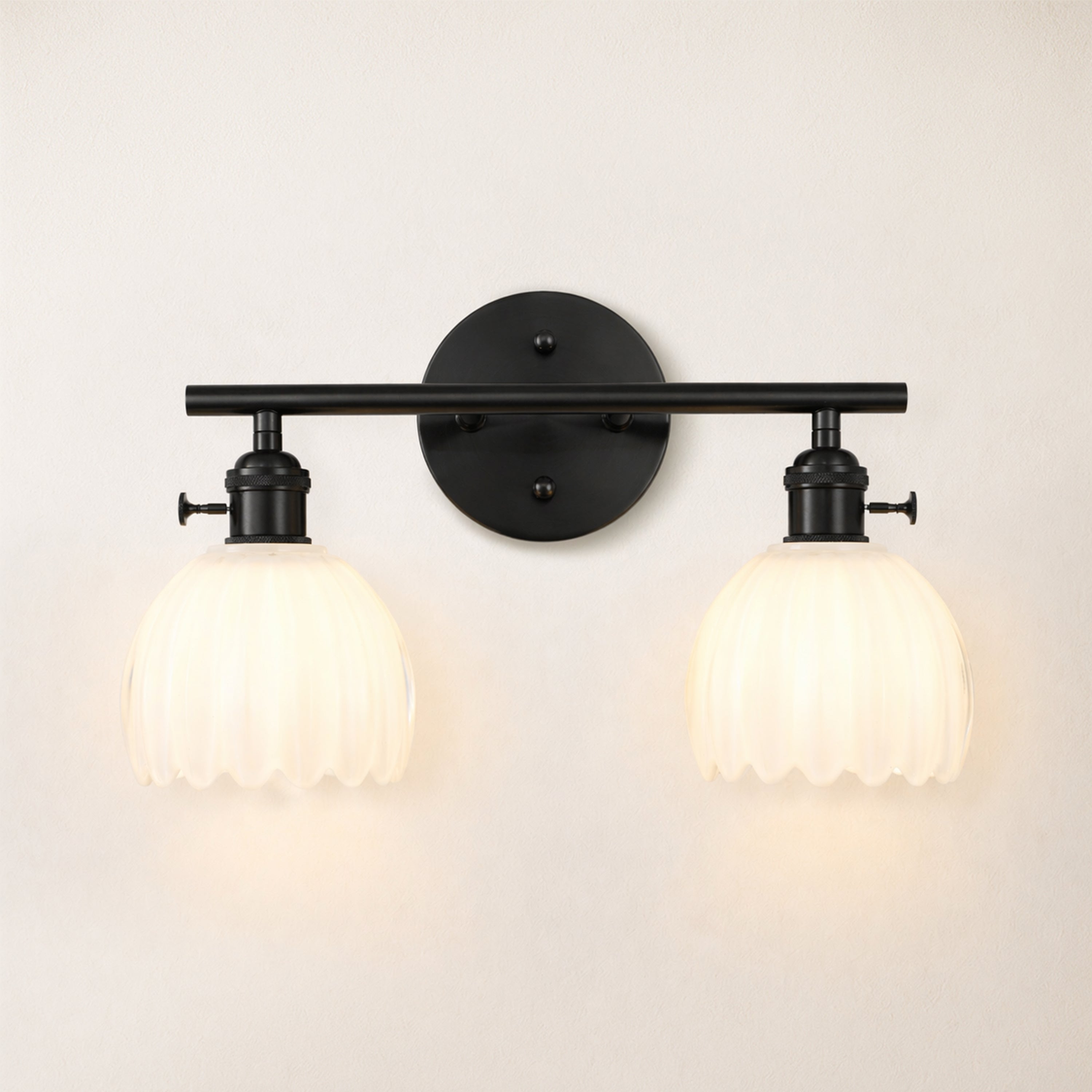 Orbixa Clear Glass 2-Lights Wall Sconce 37.8cm W
