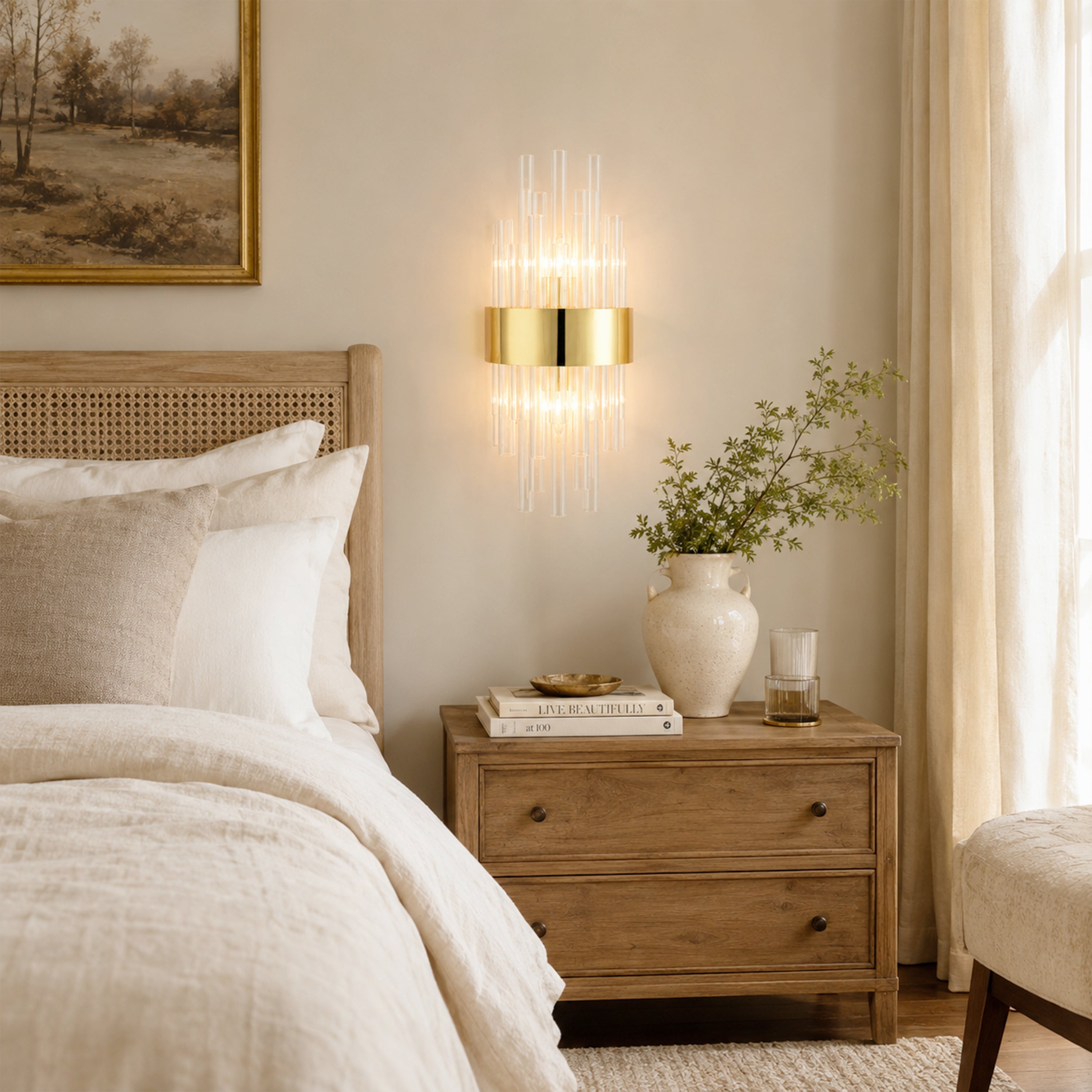 Claridell Crystal Tubular Wall Sconce