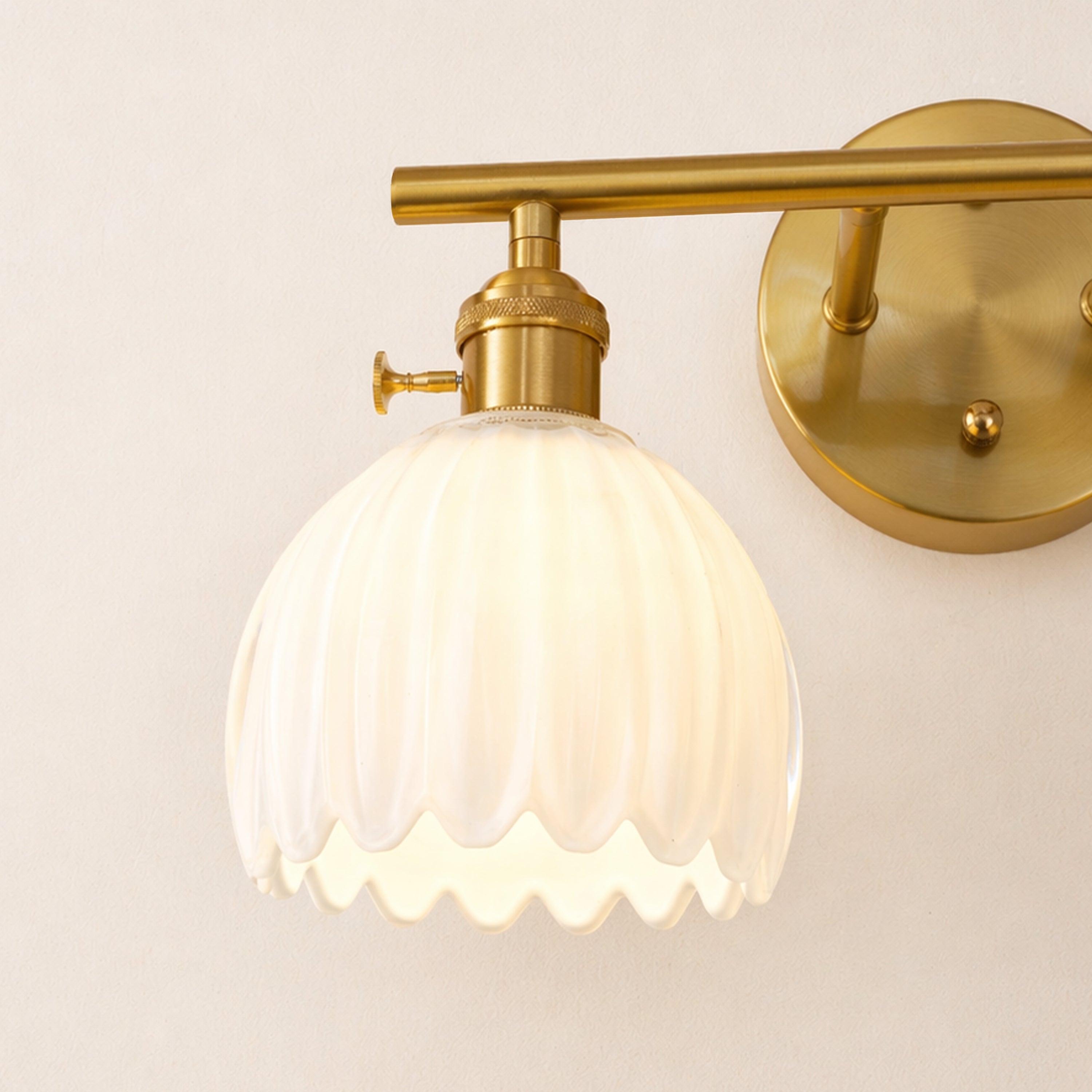 Orbixa Clear Glass 2-Lights Wall Sconce 37.8cm W