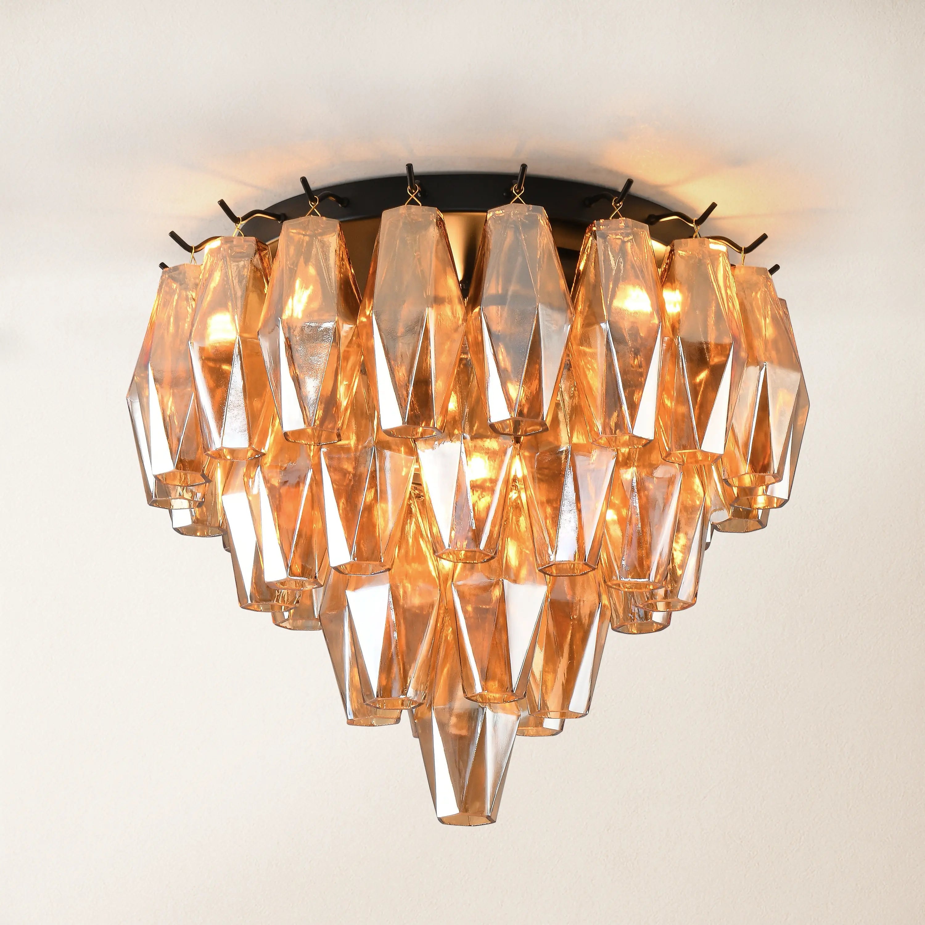 Celestial Drop Glass Flush Mount 32cm D