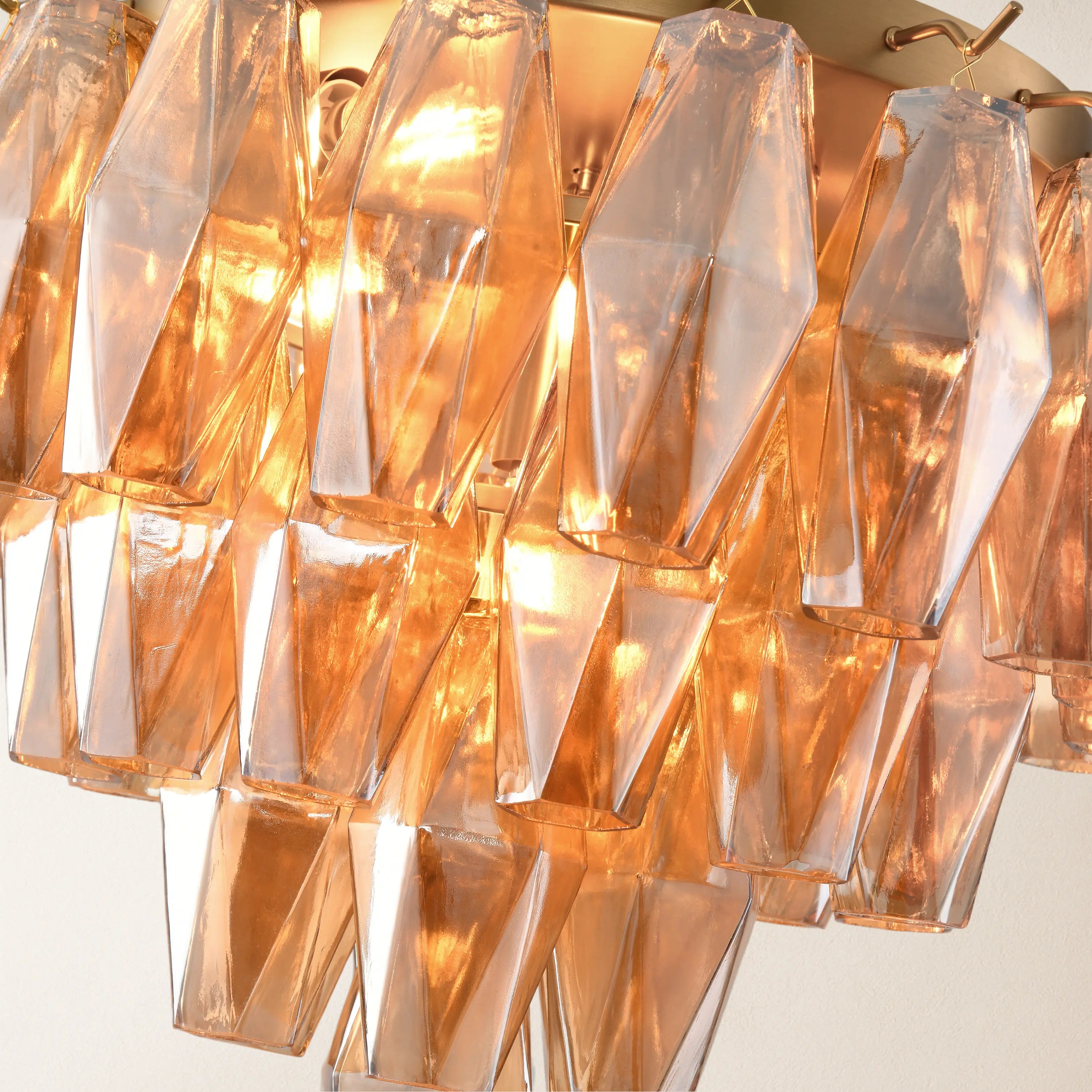 Celestial Drop Round Glass Flush Mount 13"D