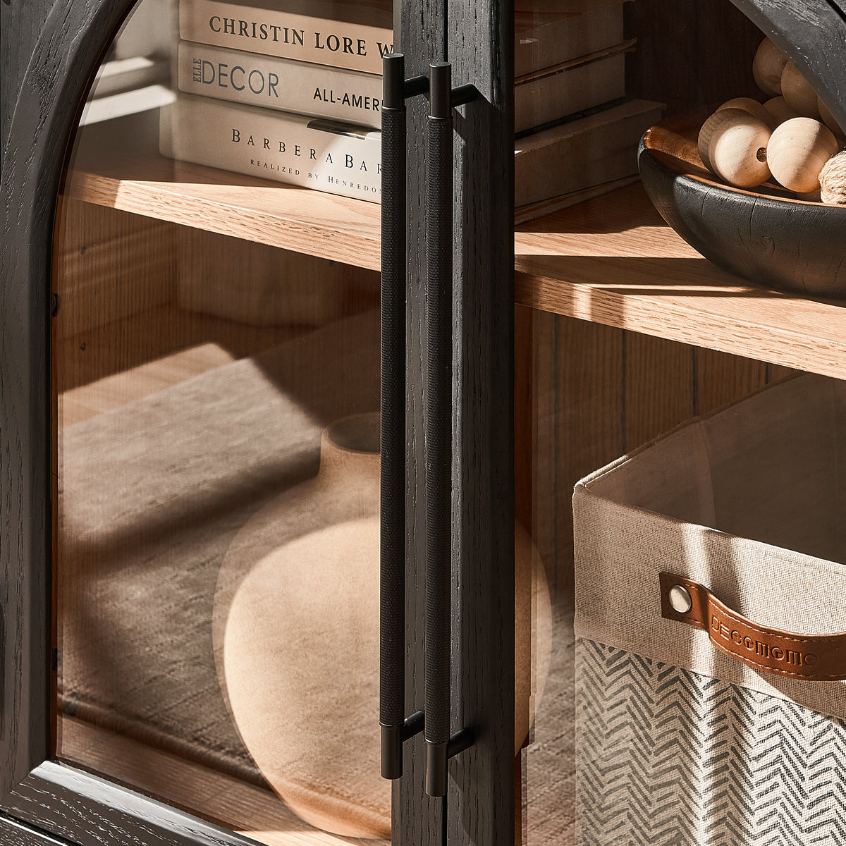 Alvar Arched 30" Oak Storage Cabinet with Drawers