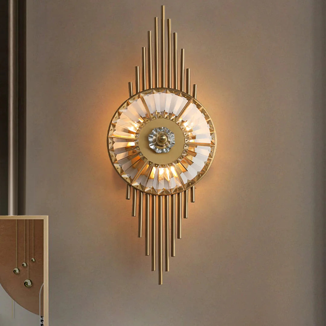 Axionna Crystal Gear Wall Sconce