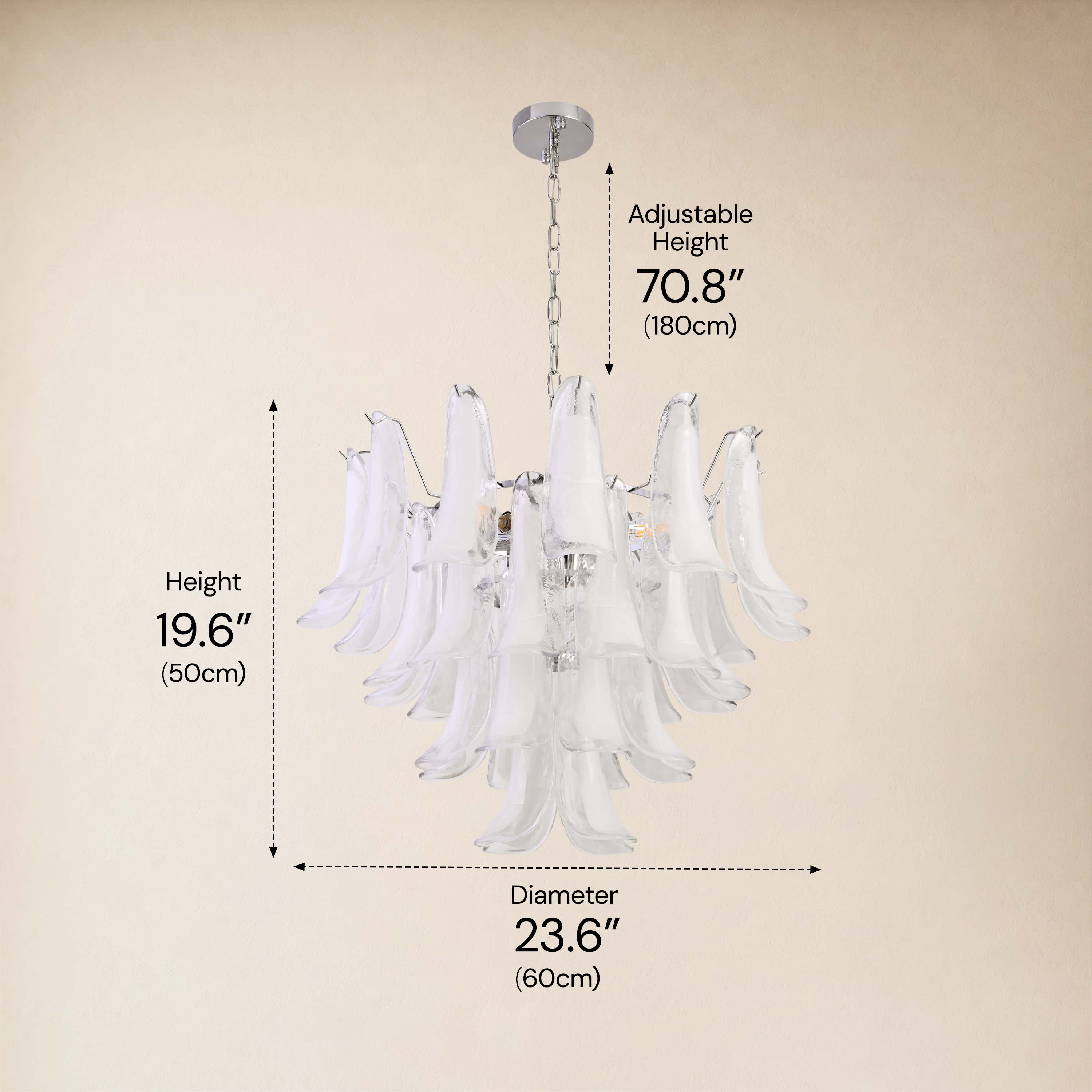 Nivelle Frosted Glass Round Chandelier 23.6"D