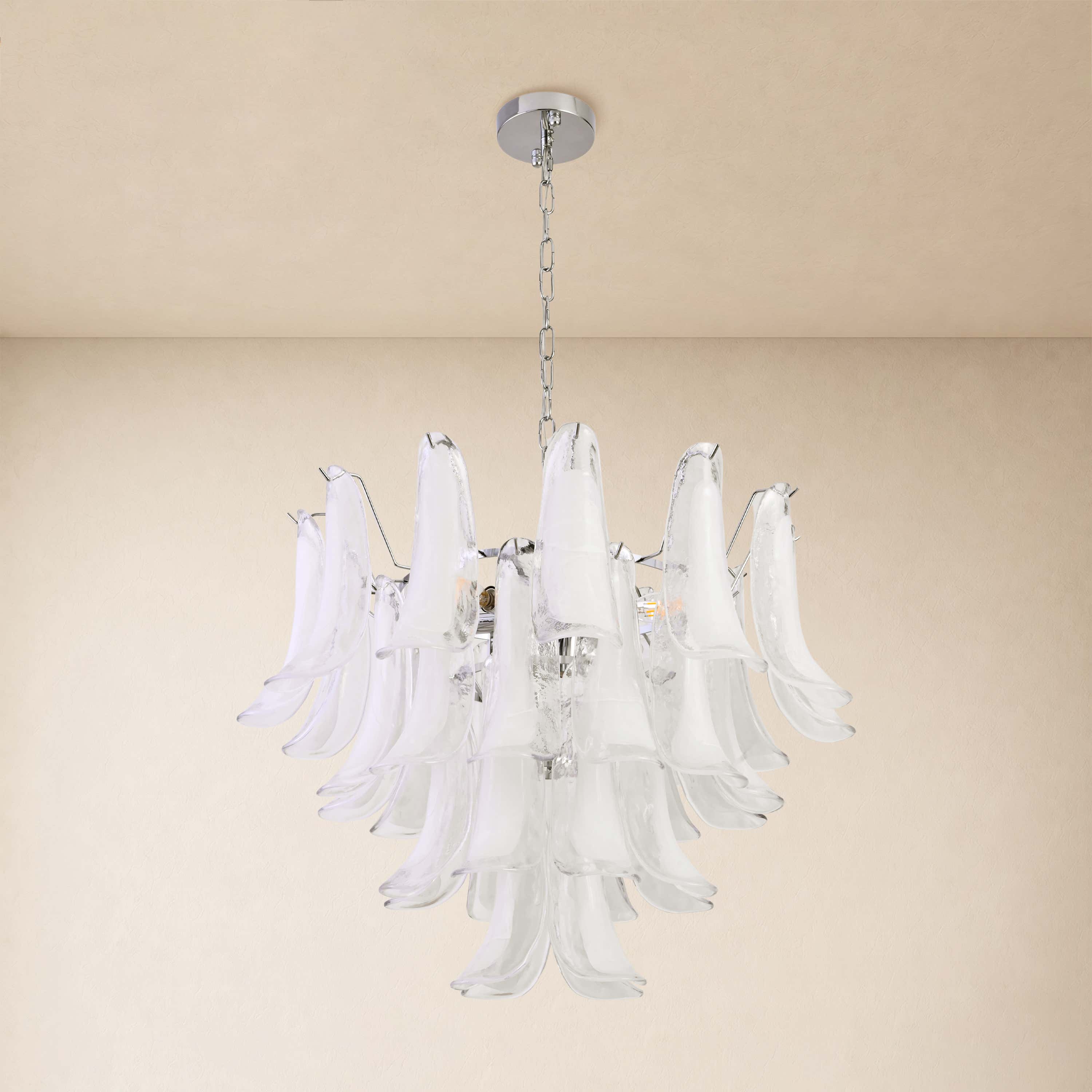 Nivelle Frosted Glass Round Chandelier 23.6"D