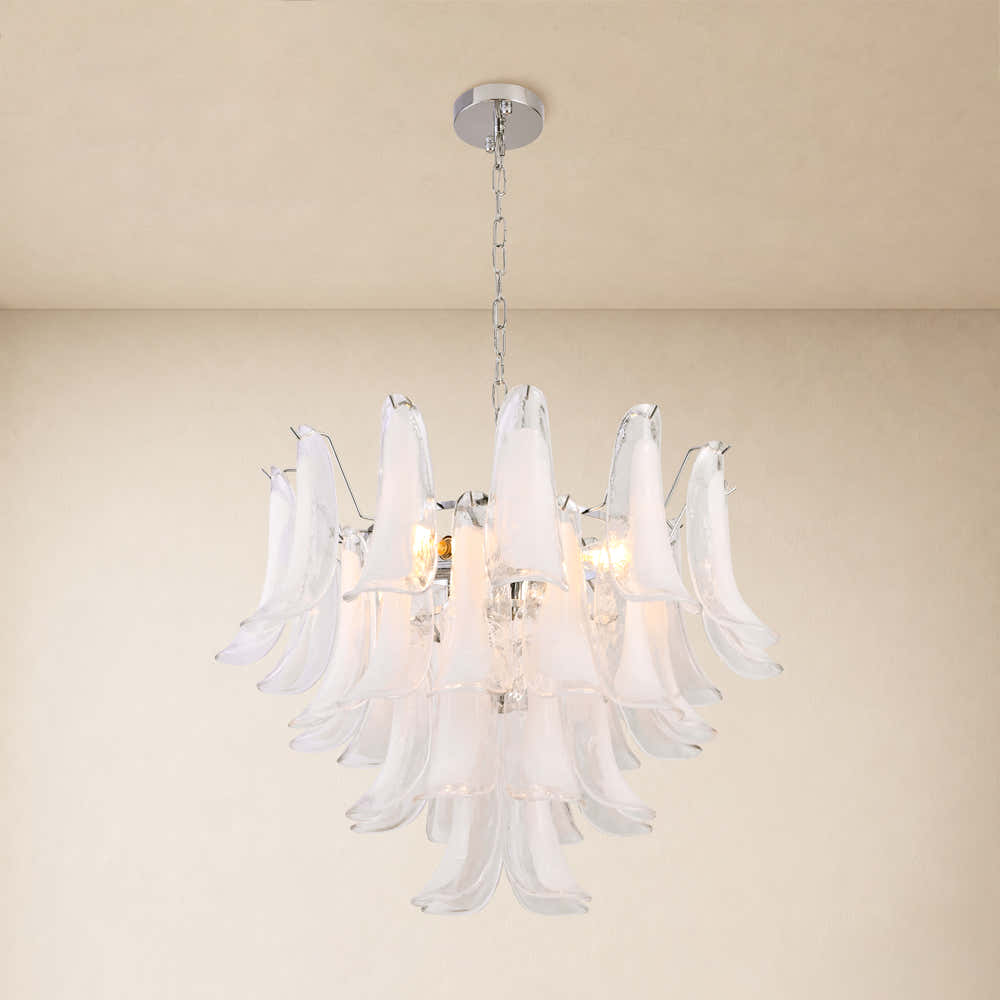 Nivelle Frosted Glass Round Chandelier 23.6"D