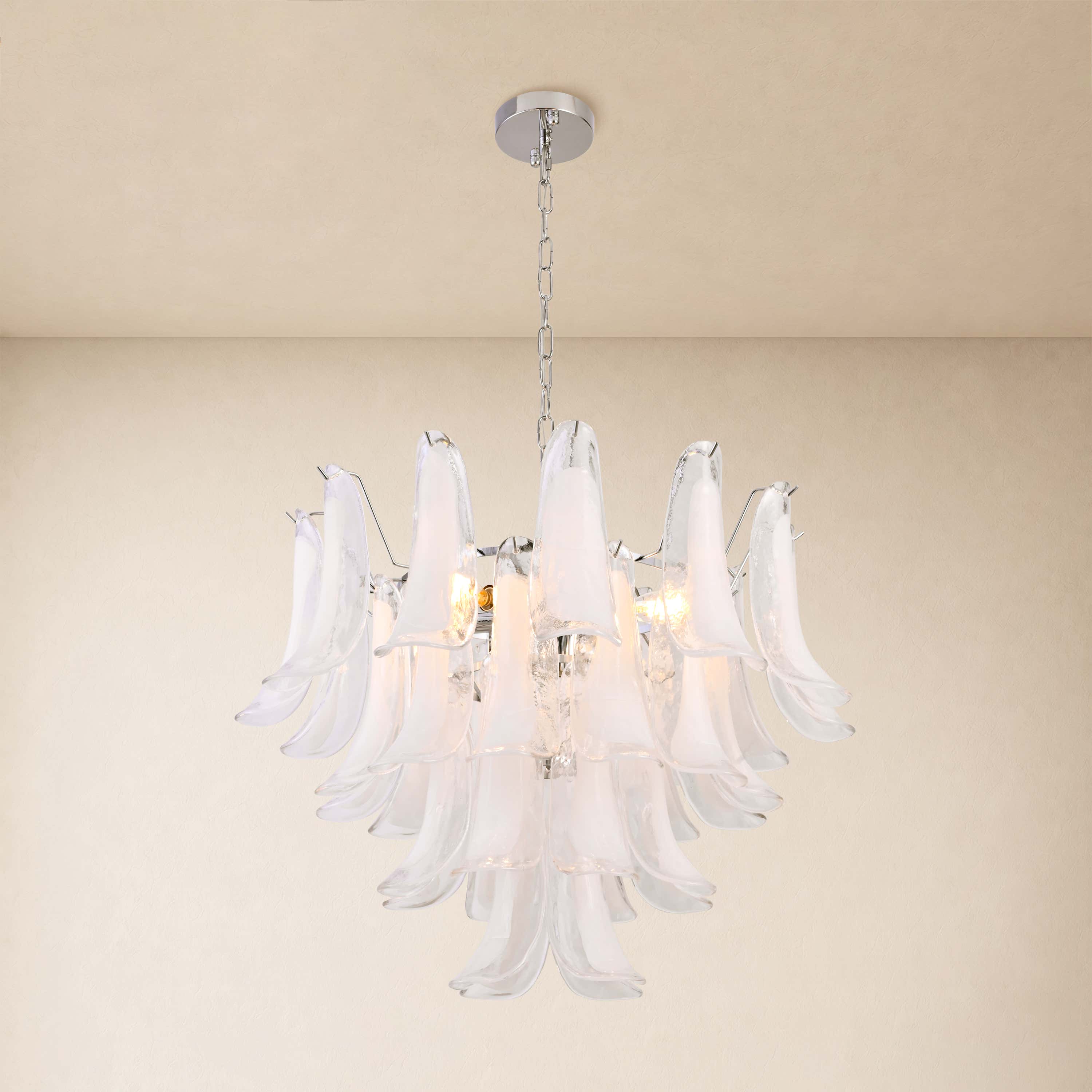 Nivelle Frosted Glass Round Chandelier 23.6"D