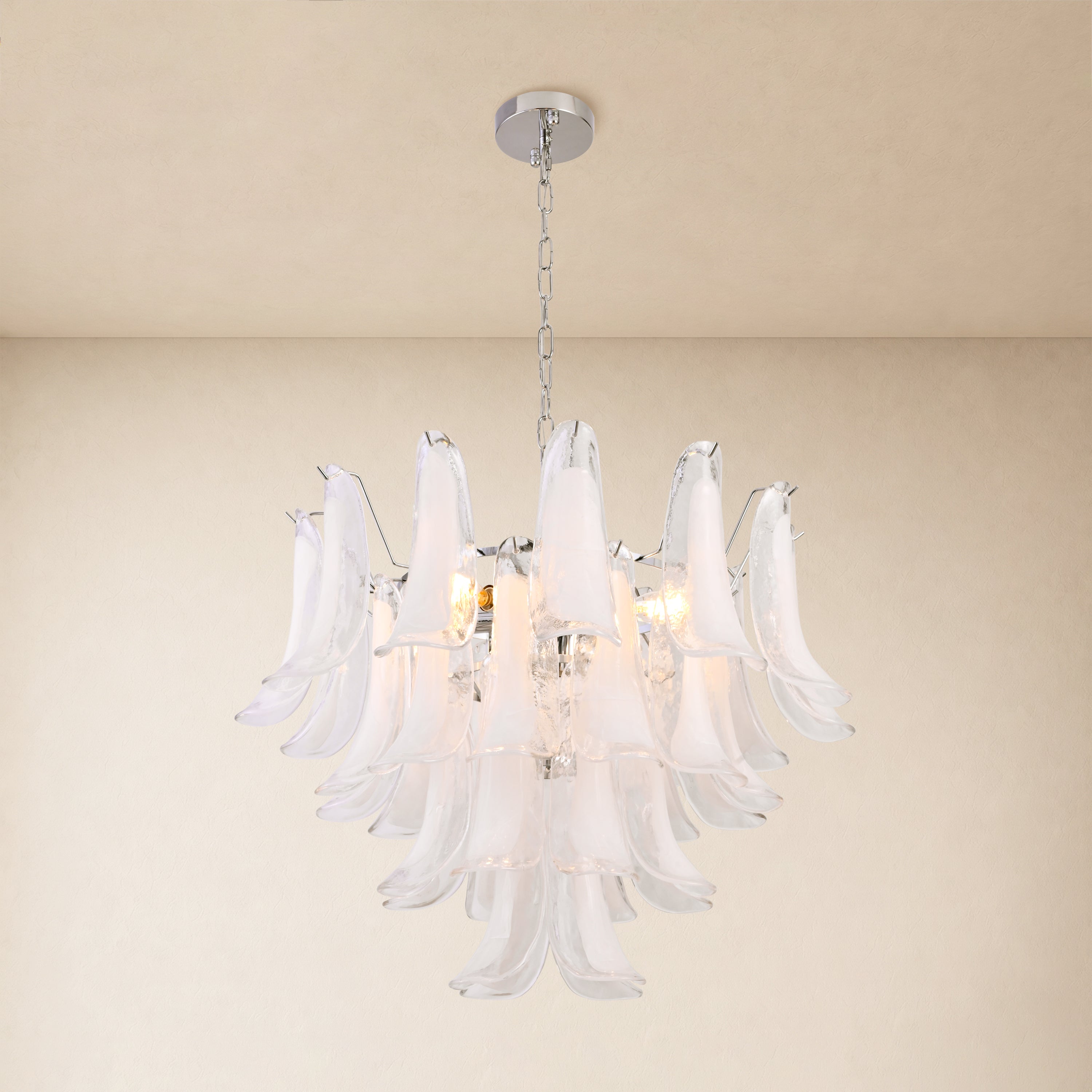 Nivelle Frosted Glass Round Chandelier 23.6"D