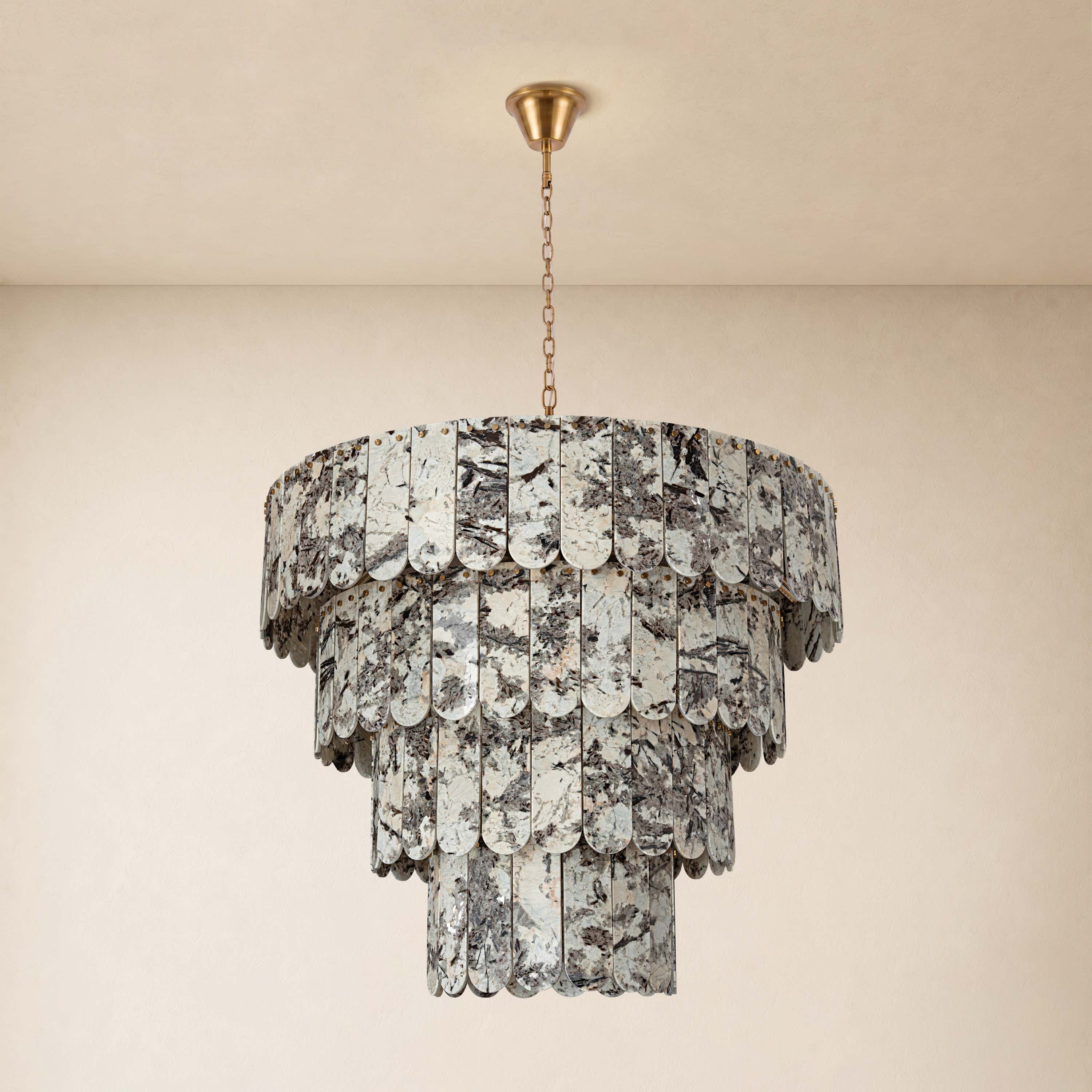 Pietra Quartzite Tiered Chandelier 39.3"D