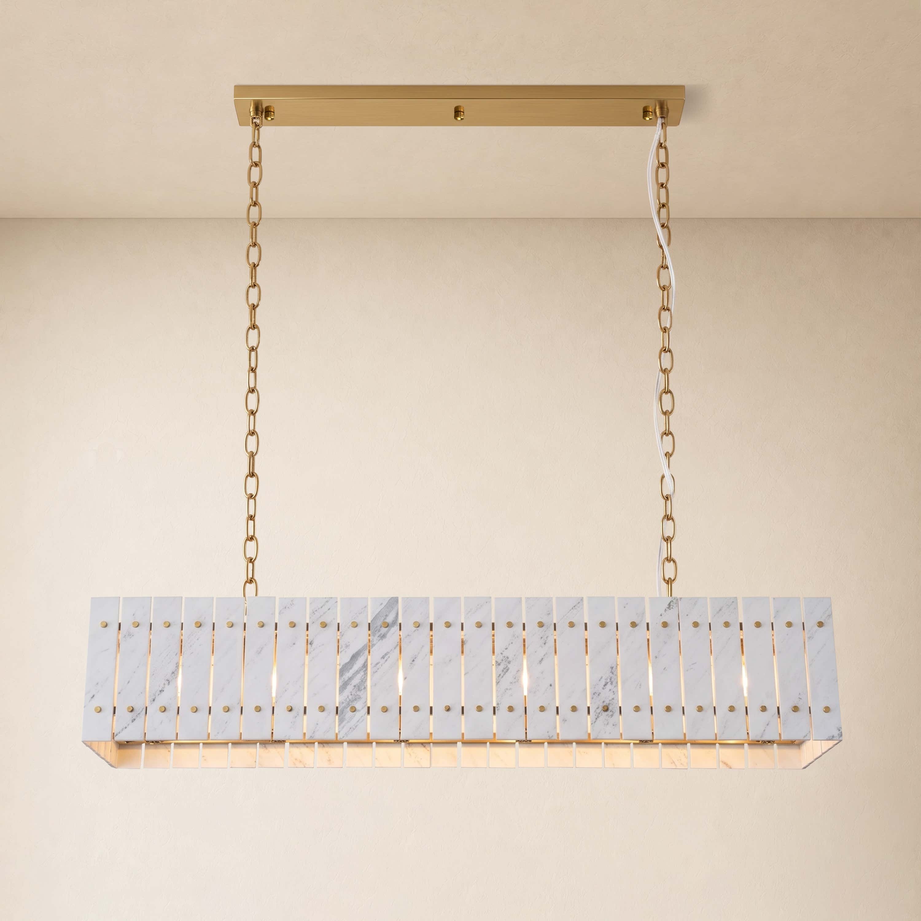 Pietra Marble Rectangular Chandelier 47.2"W