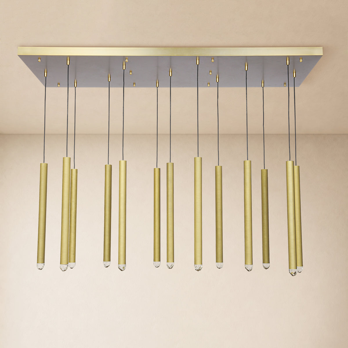 Lyrion Crystal Cylinder Linear Chandelier 48"W