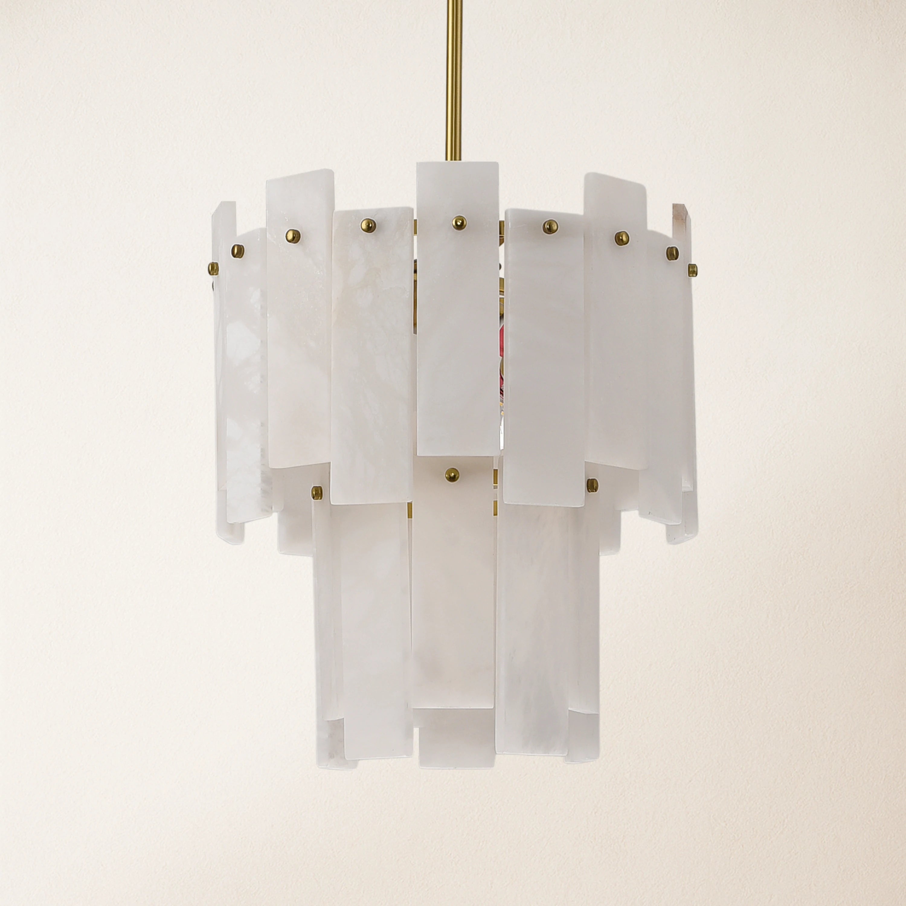 Nivislight Alabaster 2-Tier Round Chandelier 33cm