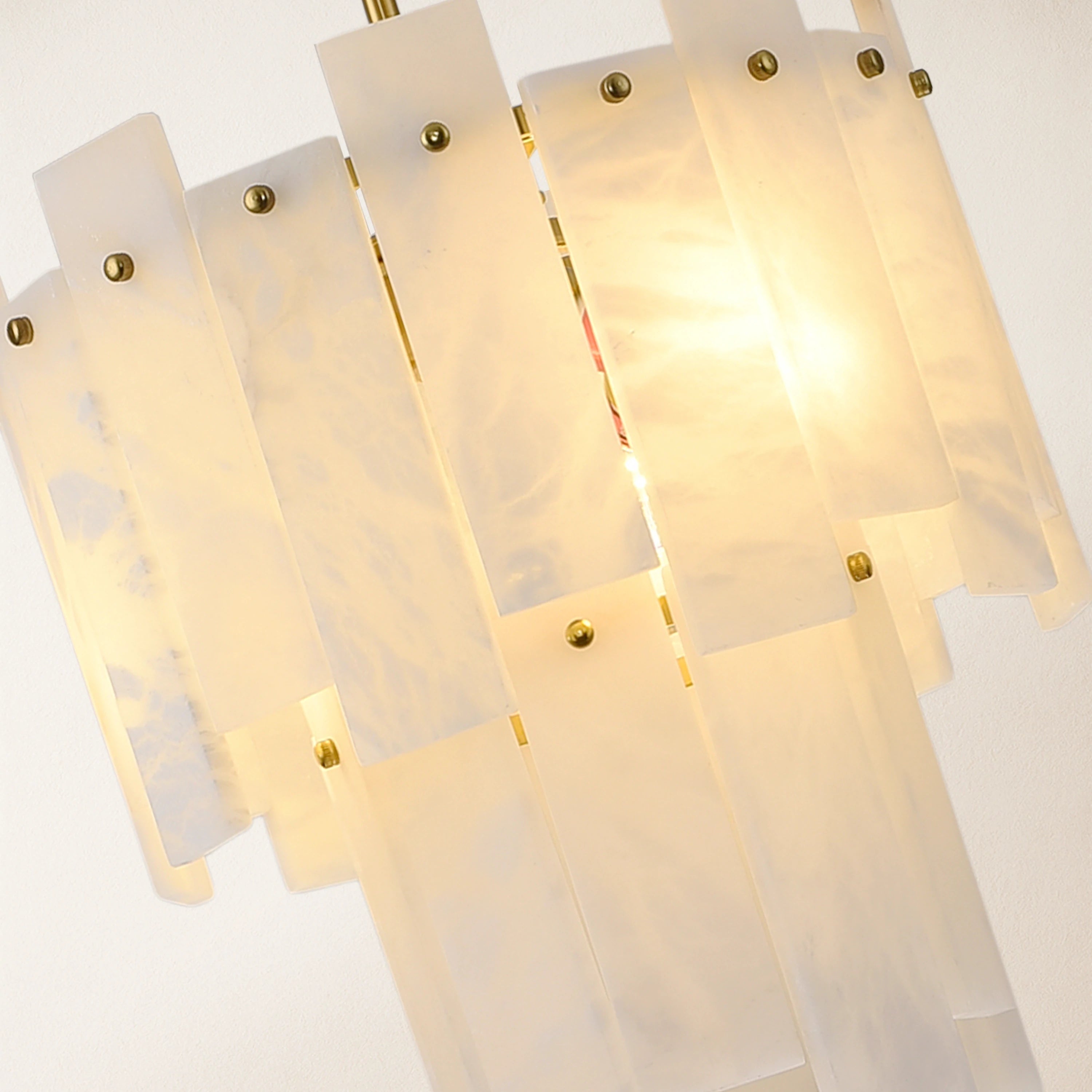 Nivislight Alabaster 2-Tier Round Chandelier 33cm