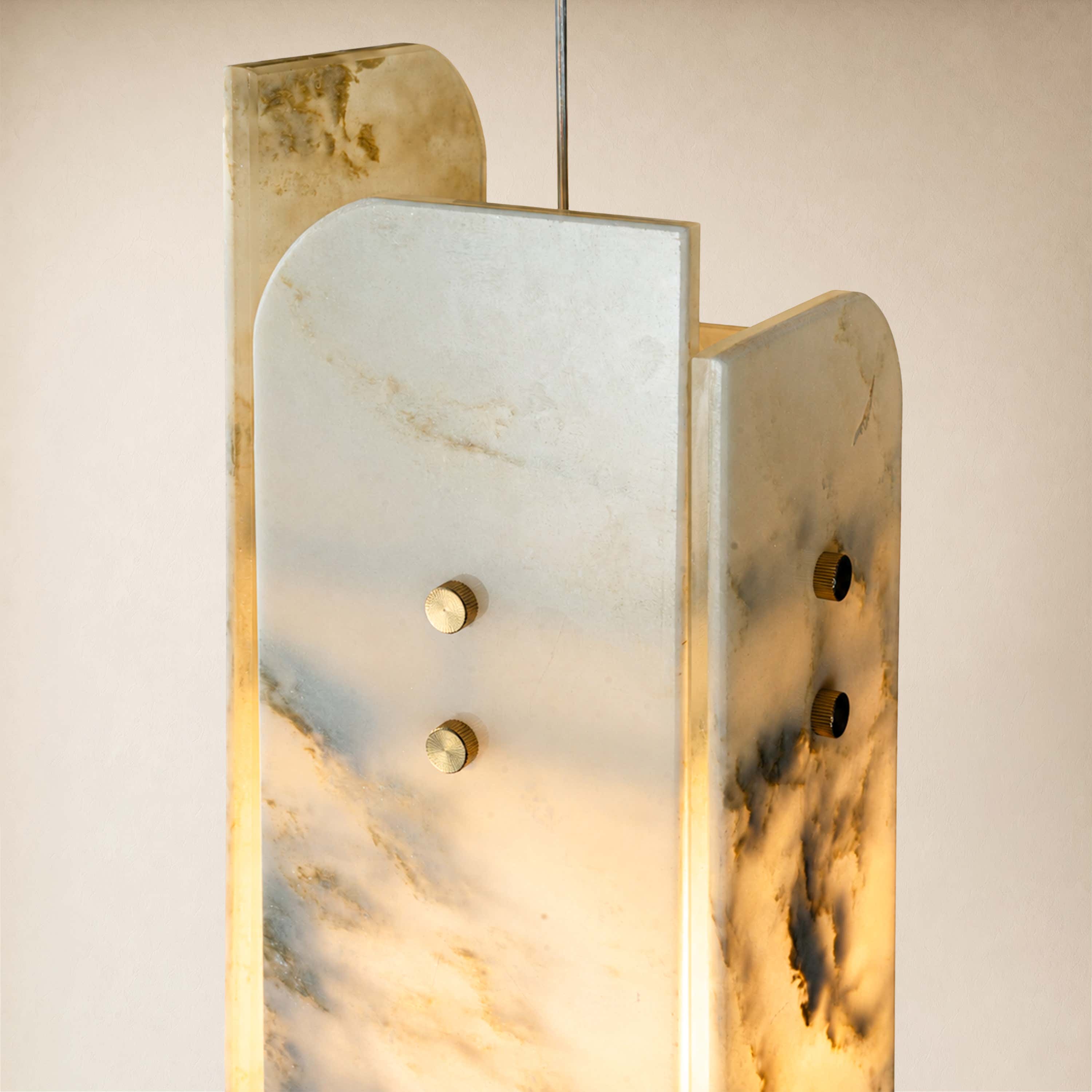 Pietra White Marble Pendant 5.9"D