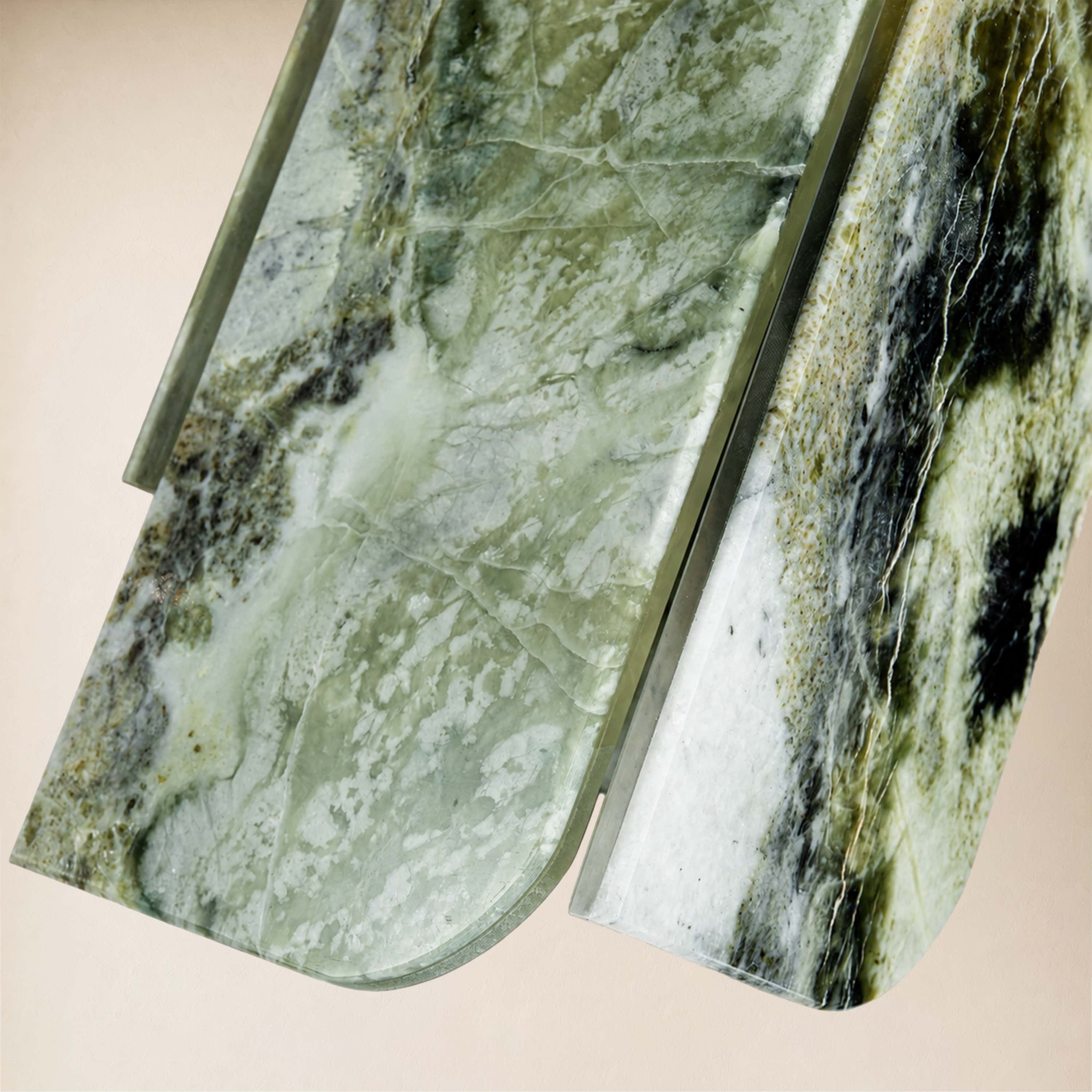Pietra Green Marble Oval Pendant Light 5.9"D