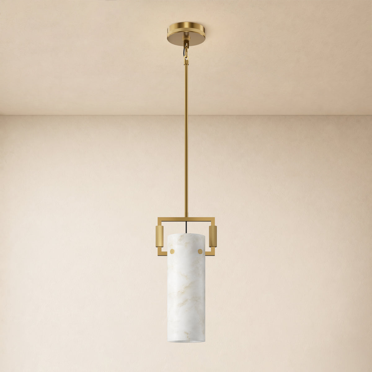 Lioren Resin Cylinder Pendant Light 7.5"D