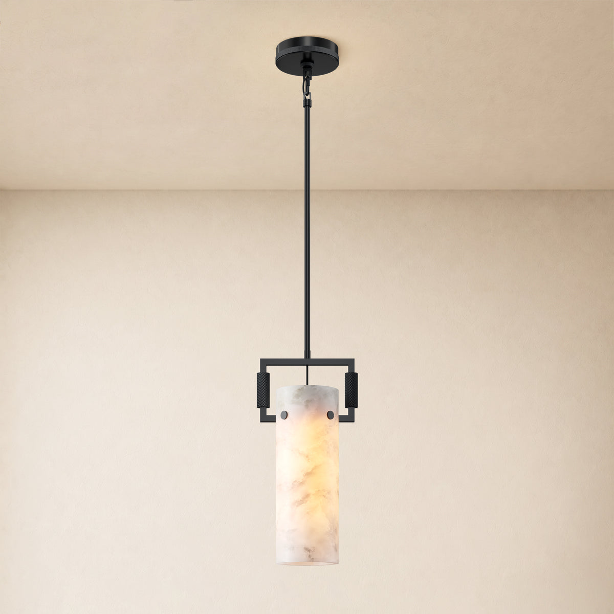 Lioren Resin Cylinder Pendant Light 7.5"D