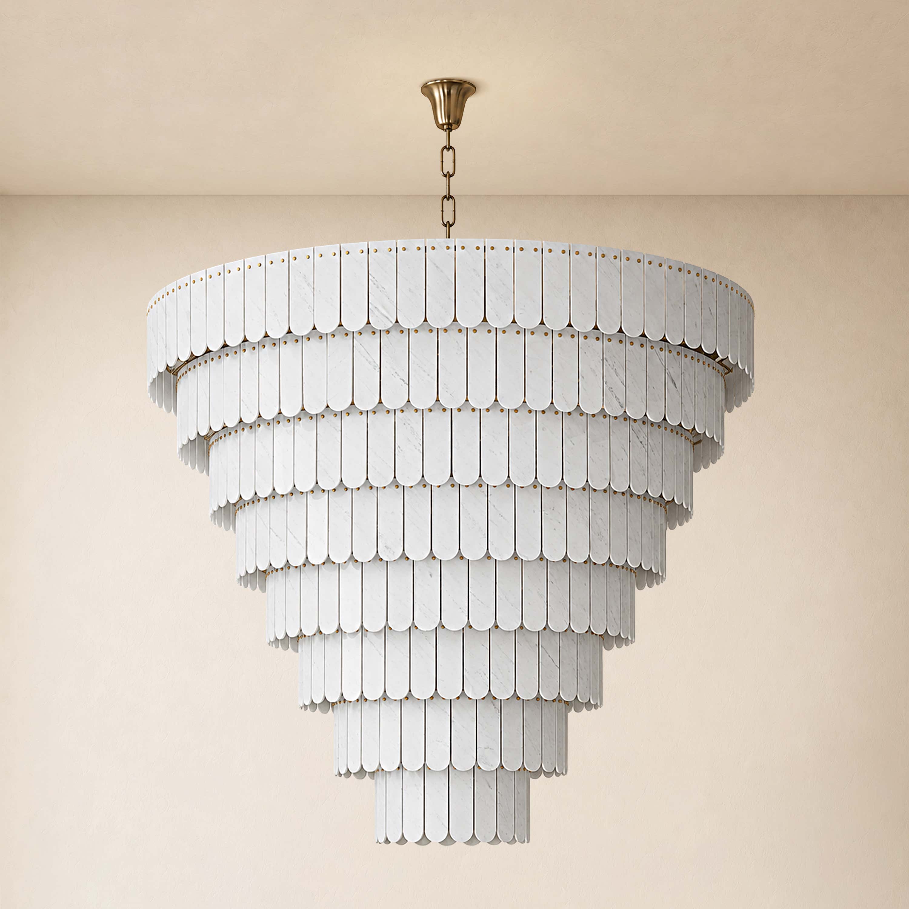 Pietra Marble Tiered Chandelier 79.8"D