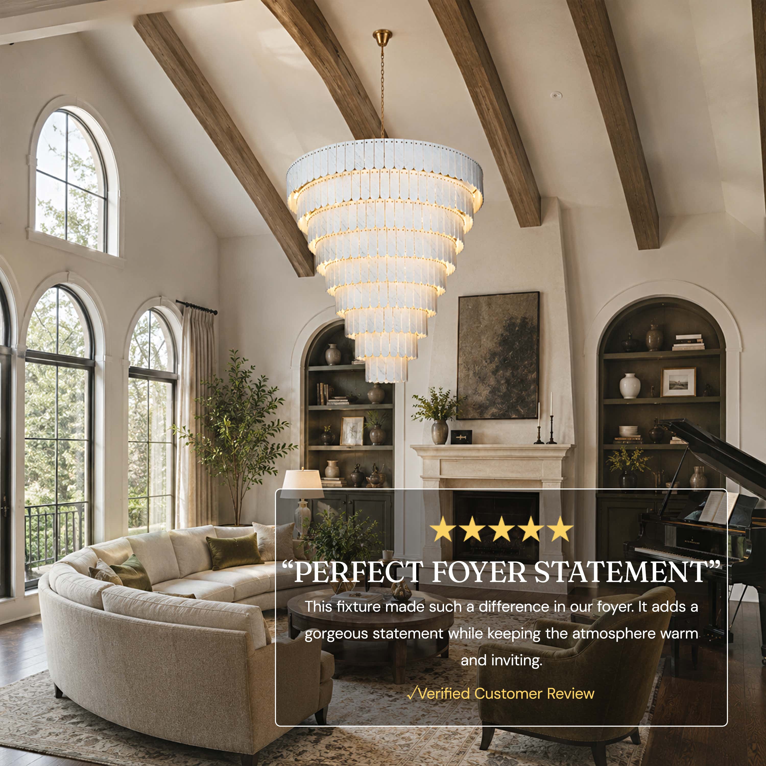 Pietra Marble Tiered Chandelier 79.8"D