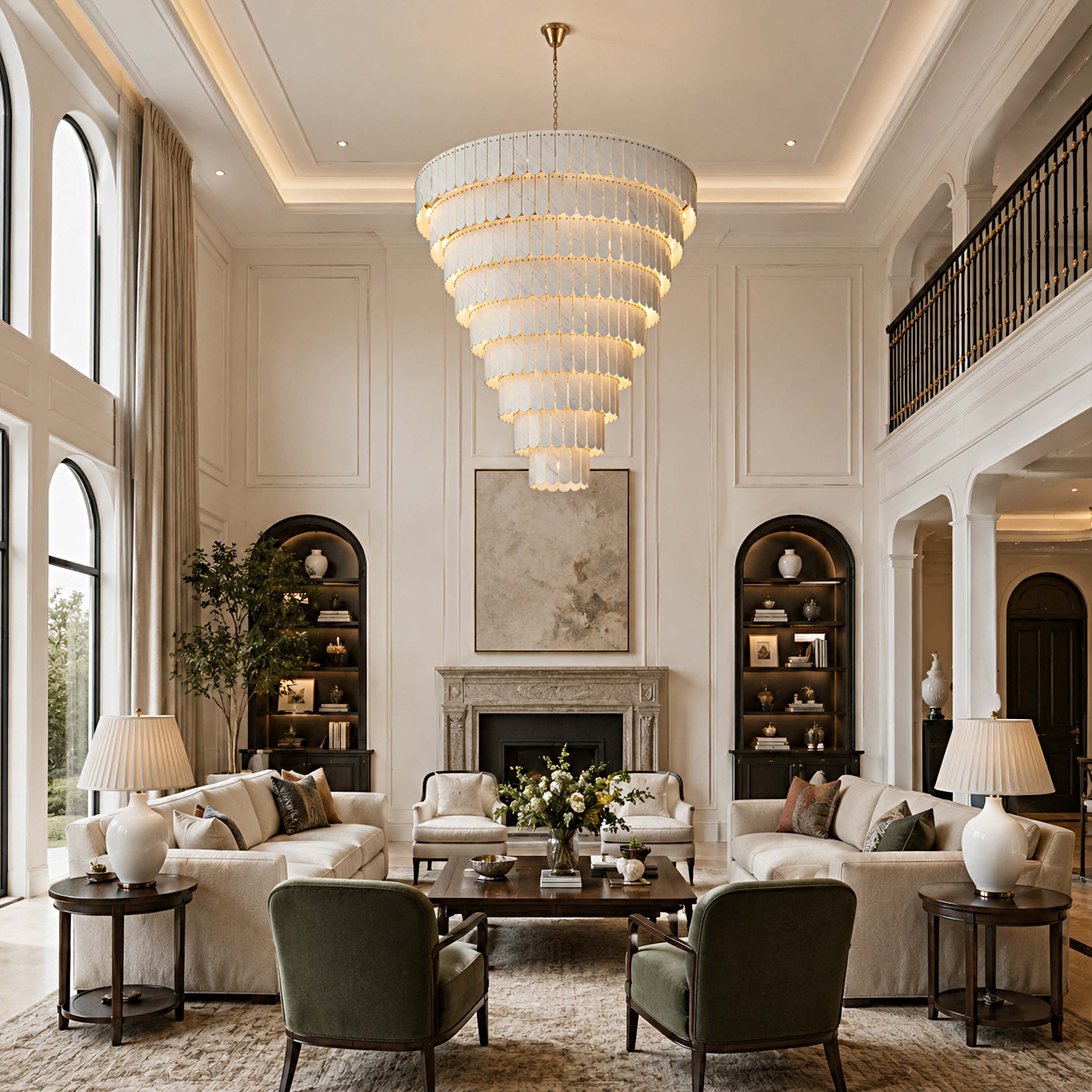 Pietra Marble Tiered Chandelier 79.8"D