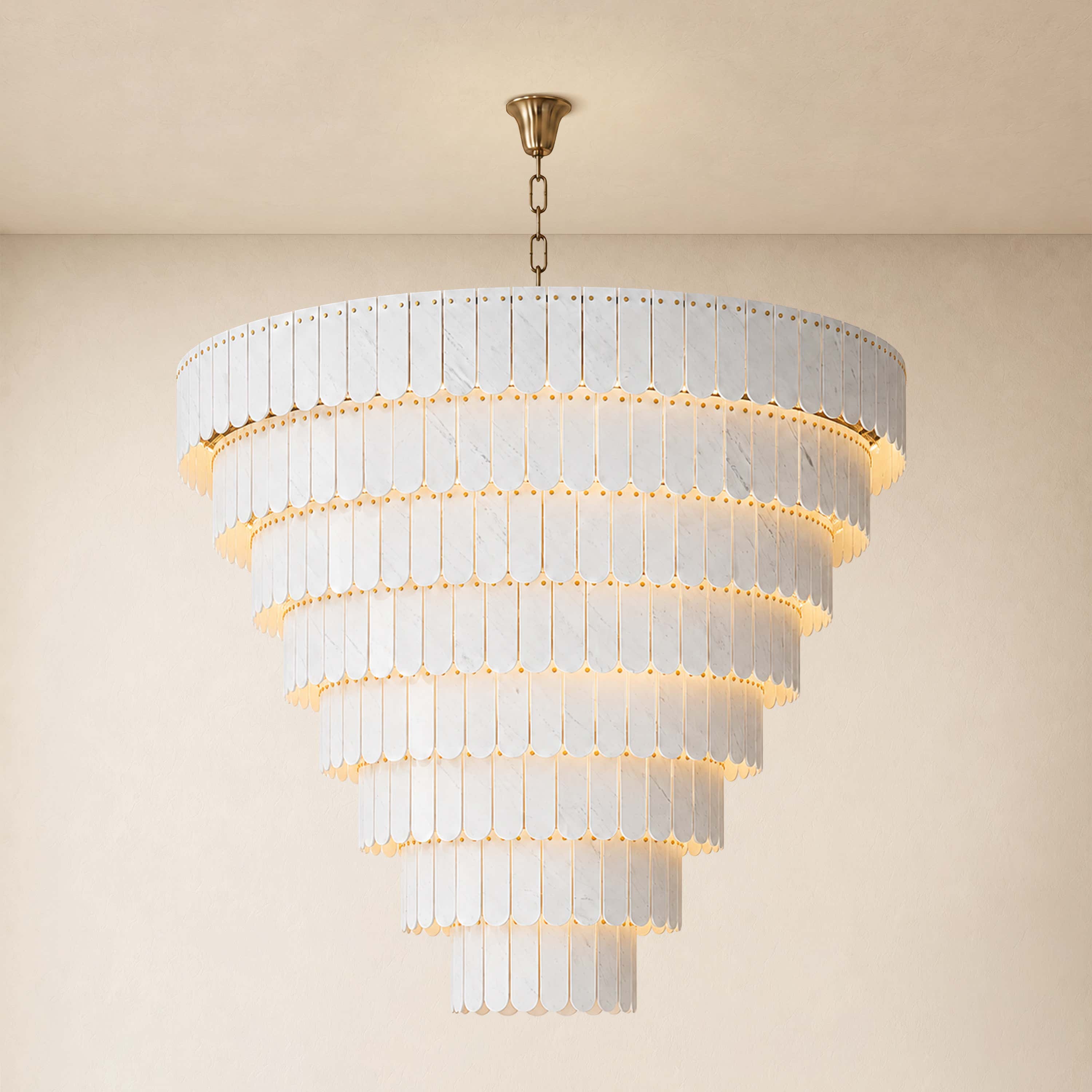 Pietra Marble Tiered Chandelier 79.8"D