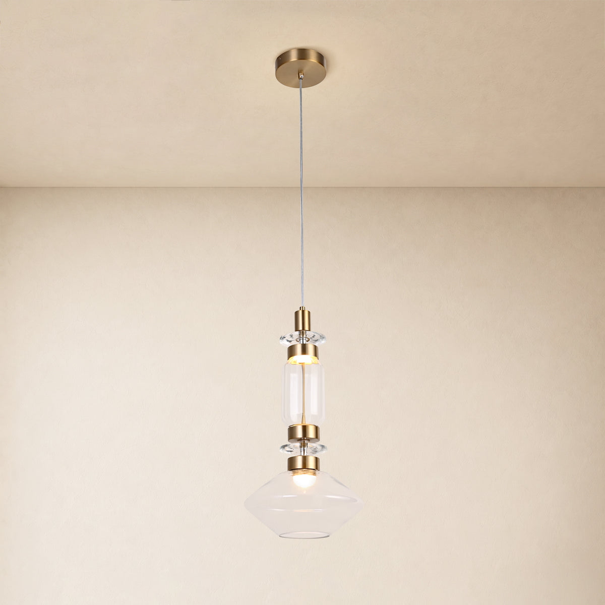 Erelia Crystal Dome Pendant Light 9.4"D