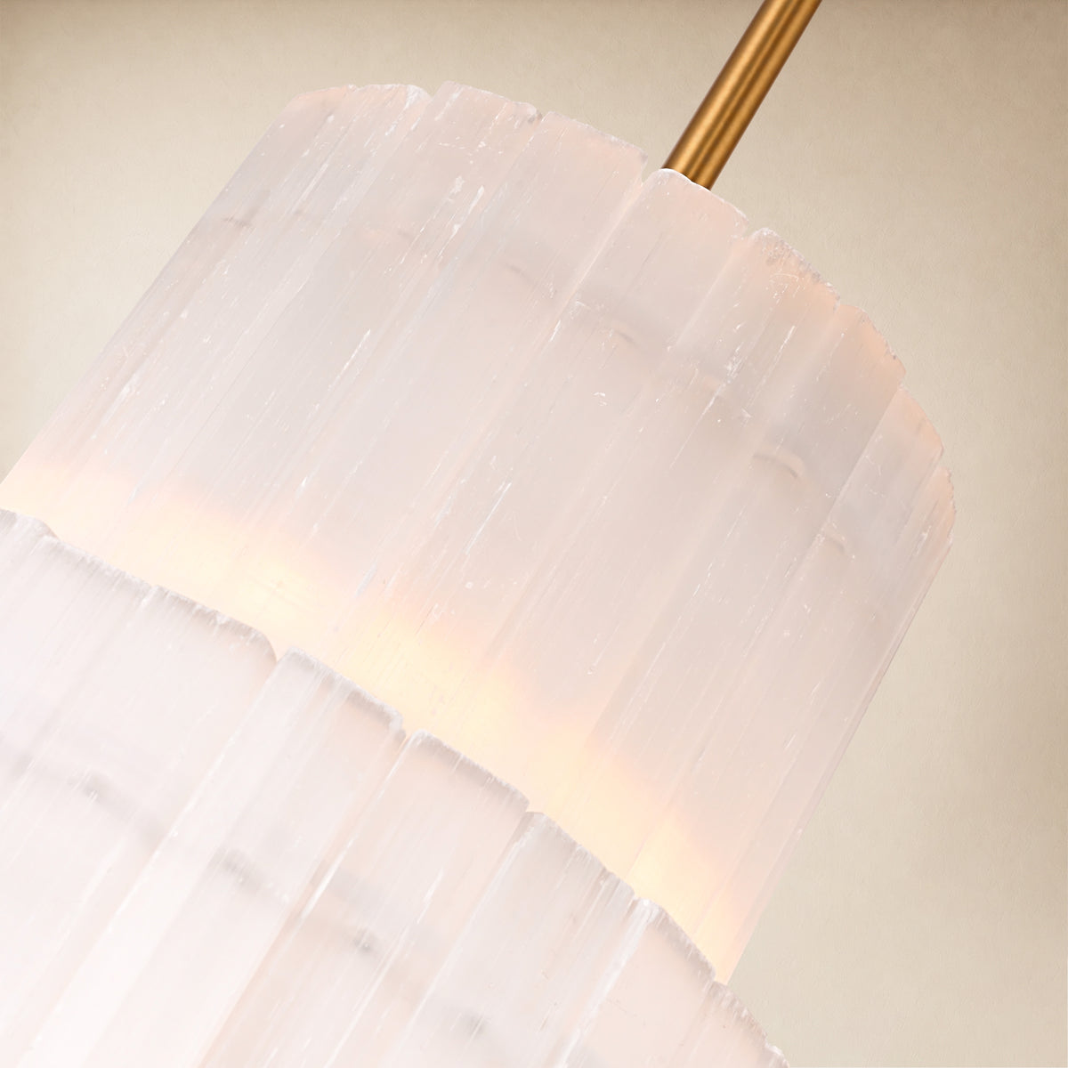 Selara Selenite Tiered Round Chandelier 12"D