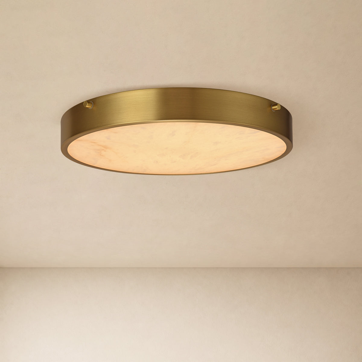 Roselyn Alabaster Round Flush Mount 16"D