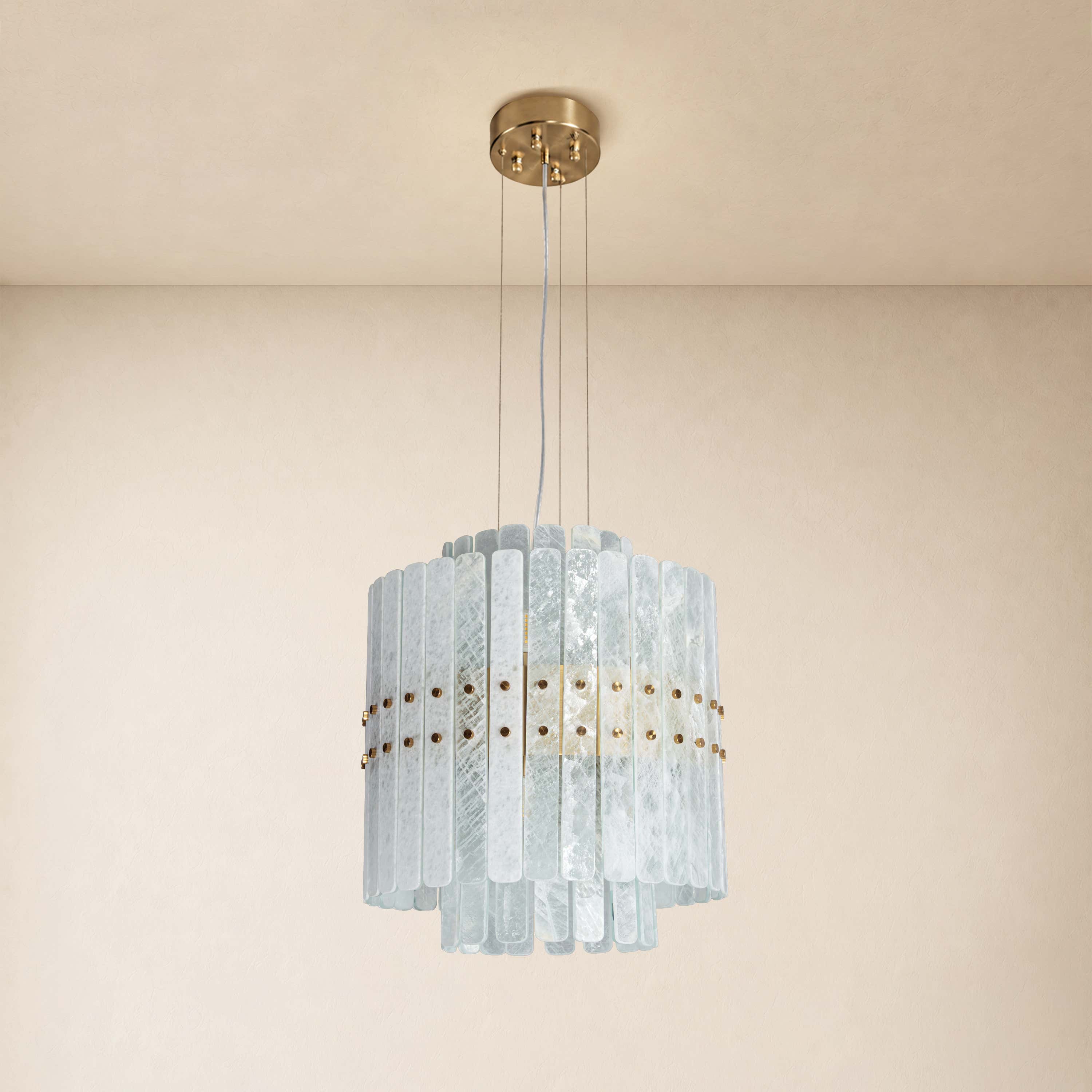 Pietra Crystal Tiered Chandelier 15.7"D