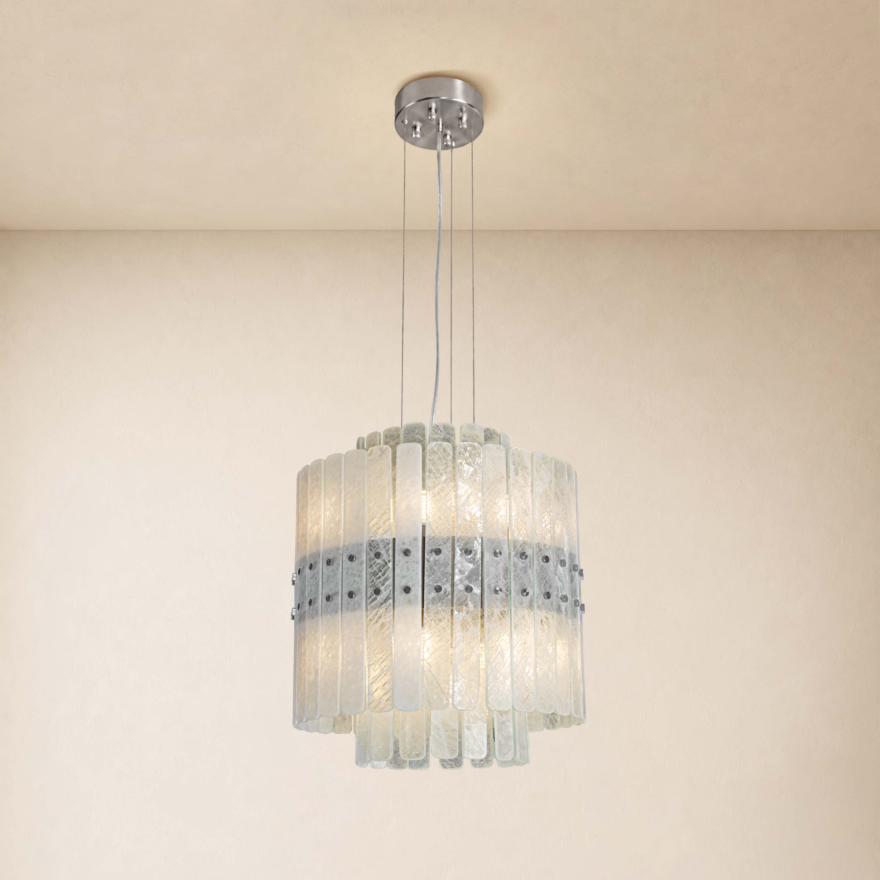 Pietra Crystal Tiered Chandelier 15.7"D