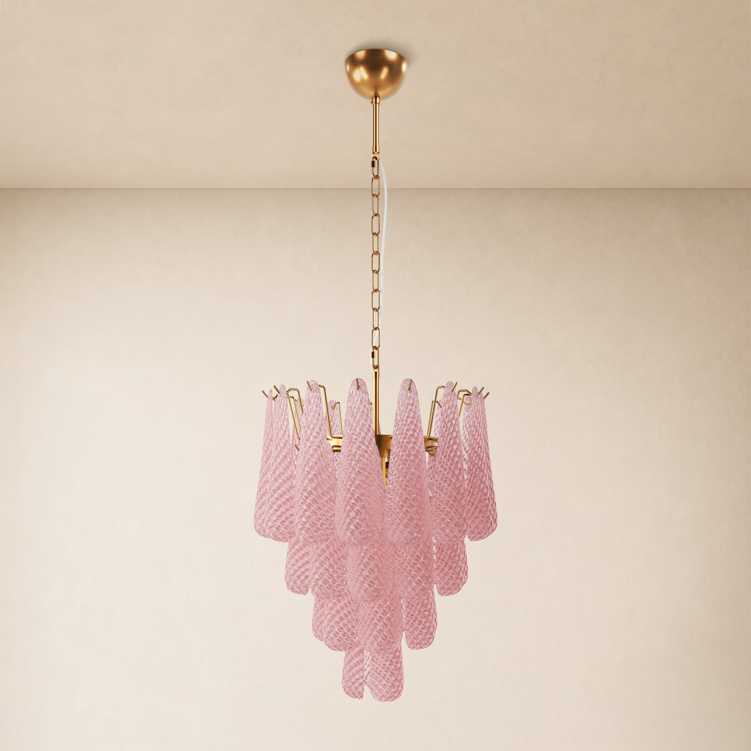 Veloria Textured Glass Tiered Round Chandelier 18"D