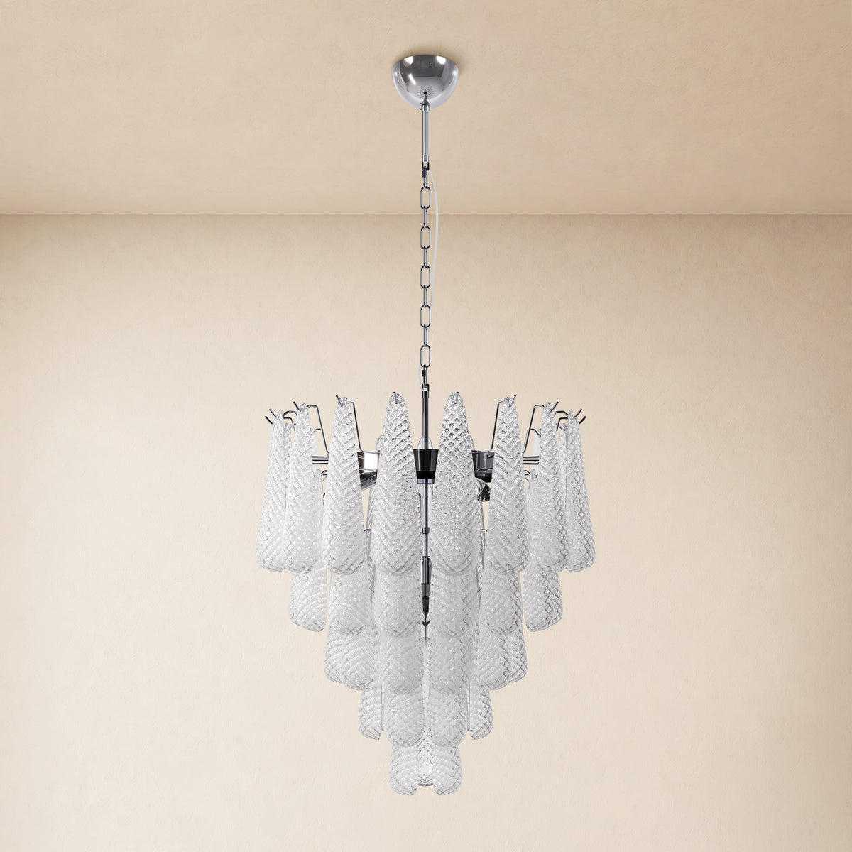 Veloria Textured Glass Tiered Round Chandelier 24"D