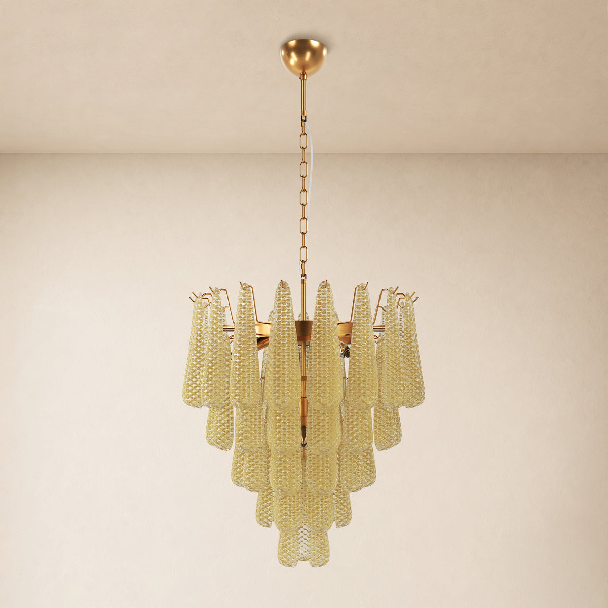 Veloria Textured Glass Tiered Round Chandelier 24"D
