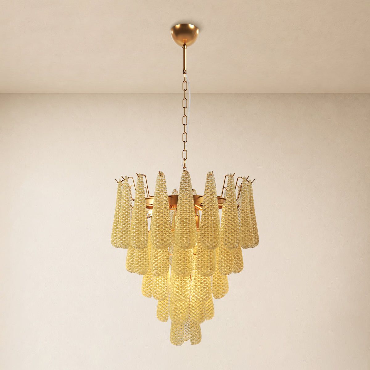 Veloria Textured Glass Tiered Round Chandelier 24"D