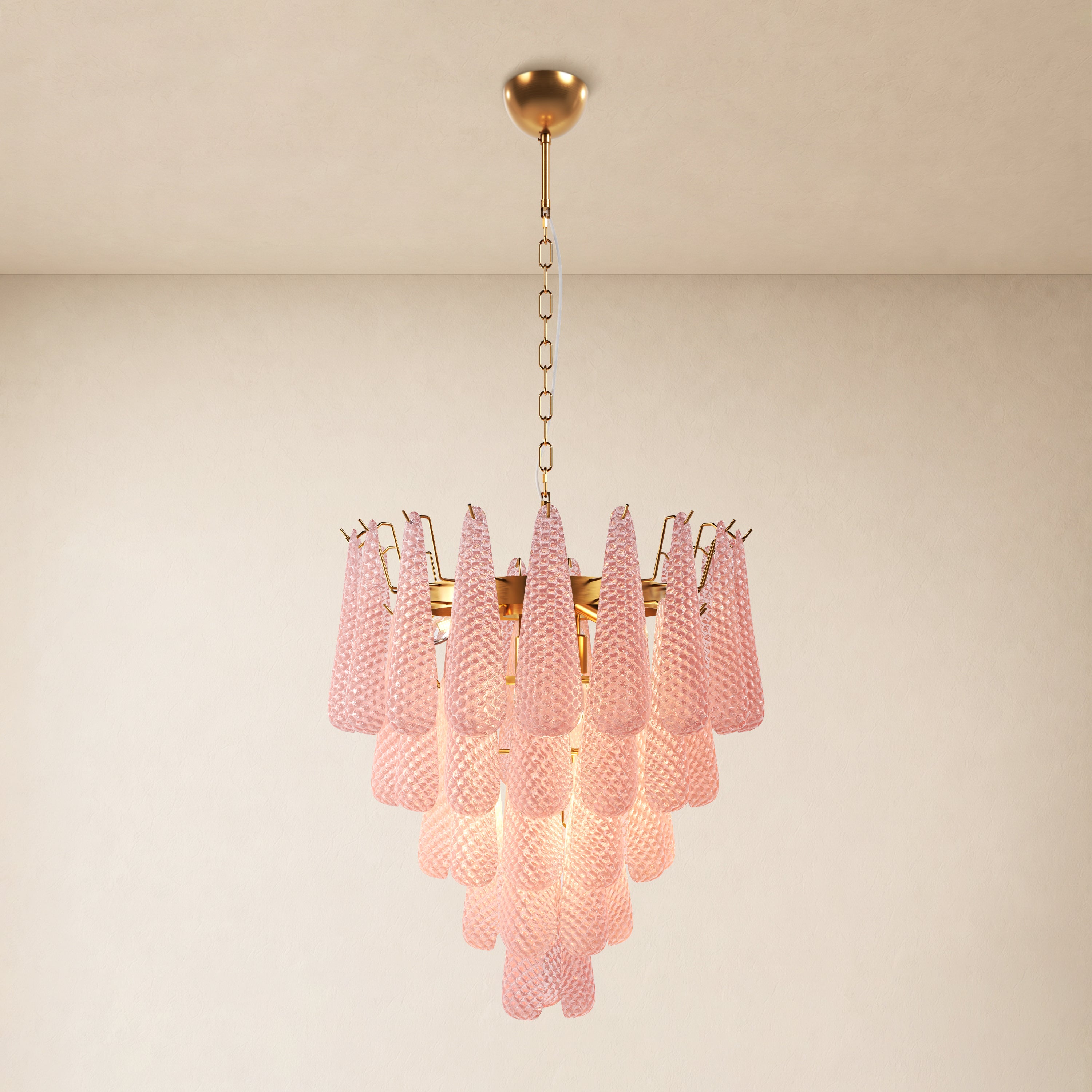 Veloria Textured Glass Tiered Round Chandelier 24"D