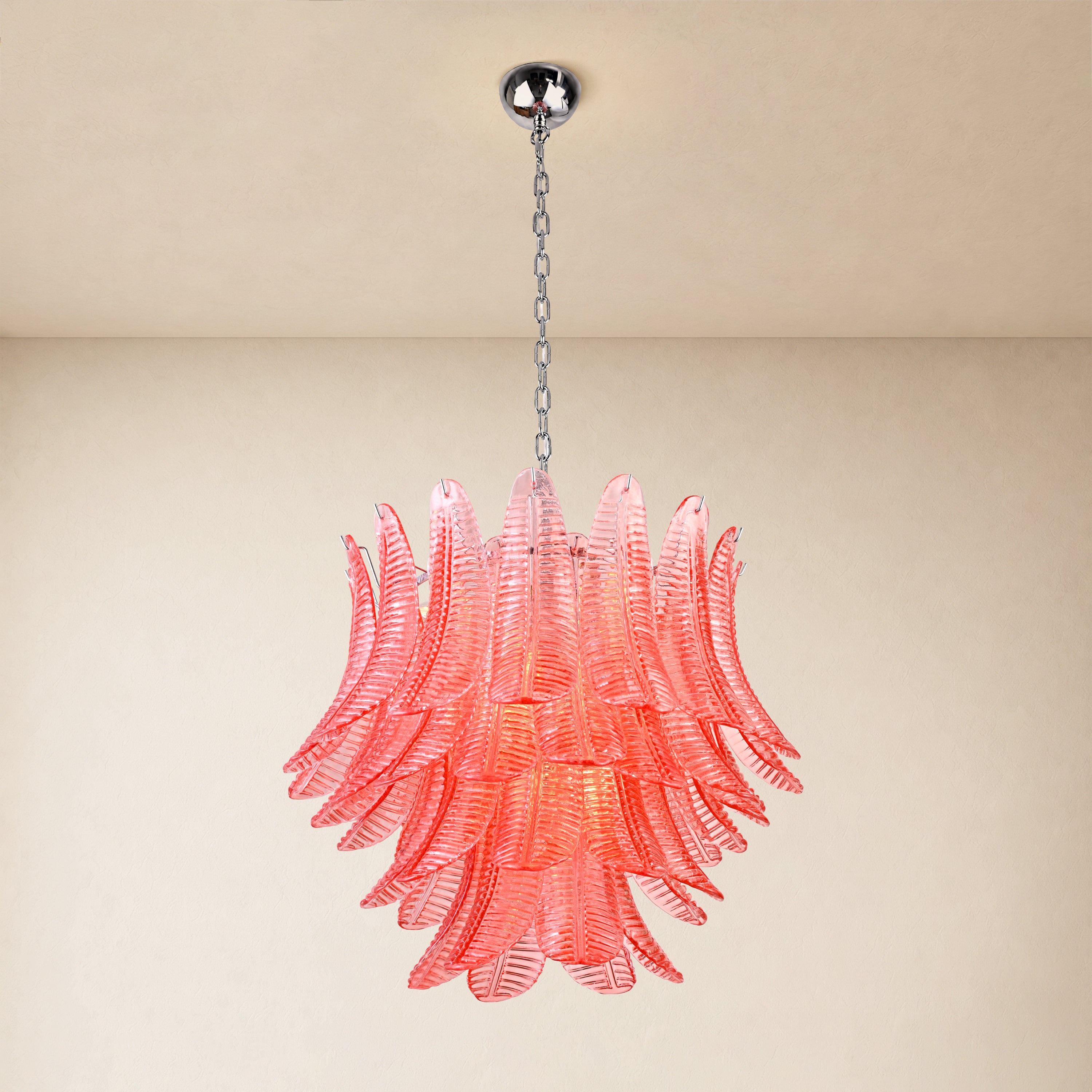 Nivelle Glass Leaf Round Chandelier 25.5"D