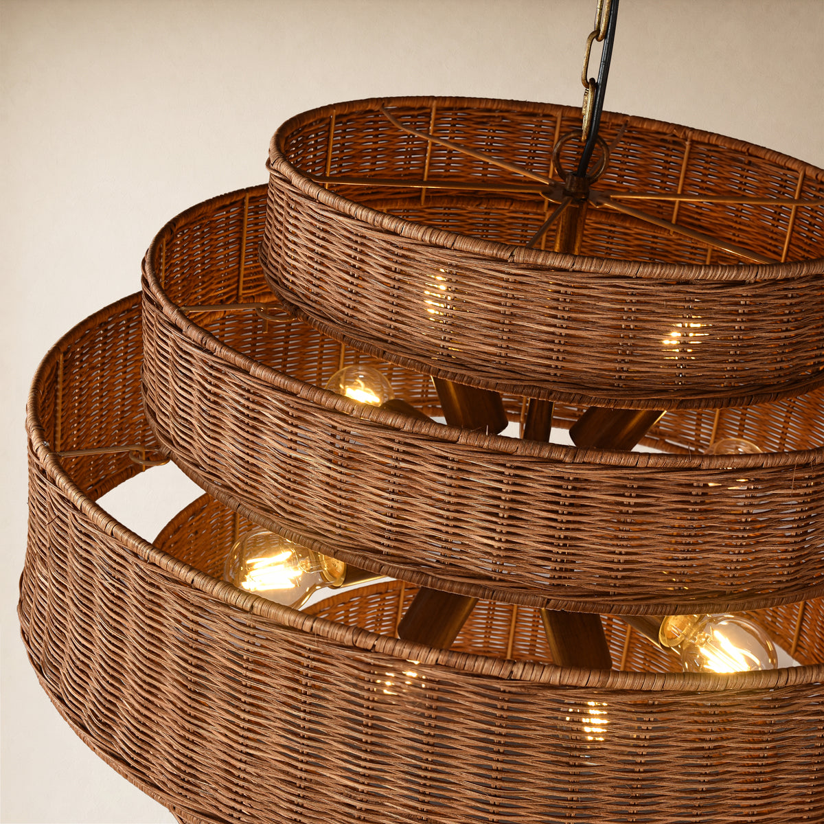 Cavana Rattan Tiered Round Chandelier 27.9"D
