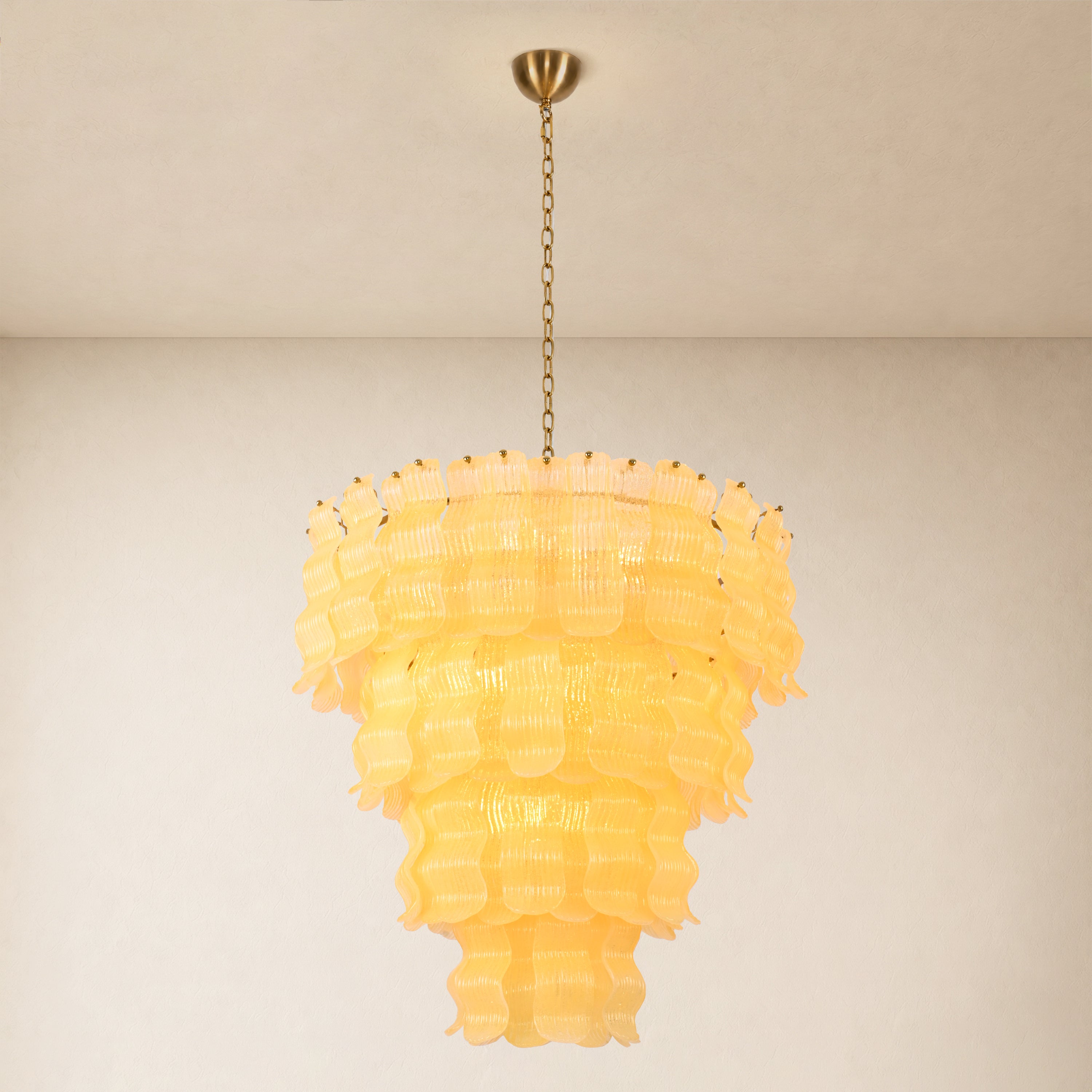 Solenne Rippled Glass Round Chandelier 29.5"D
