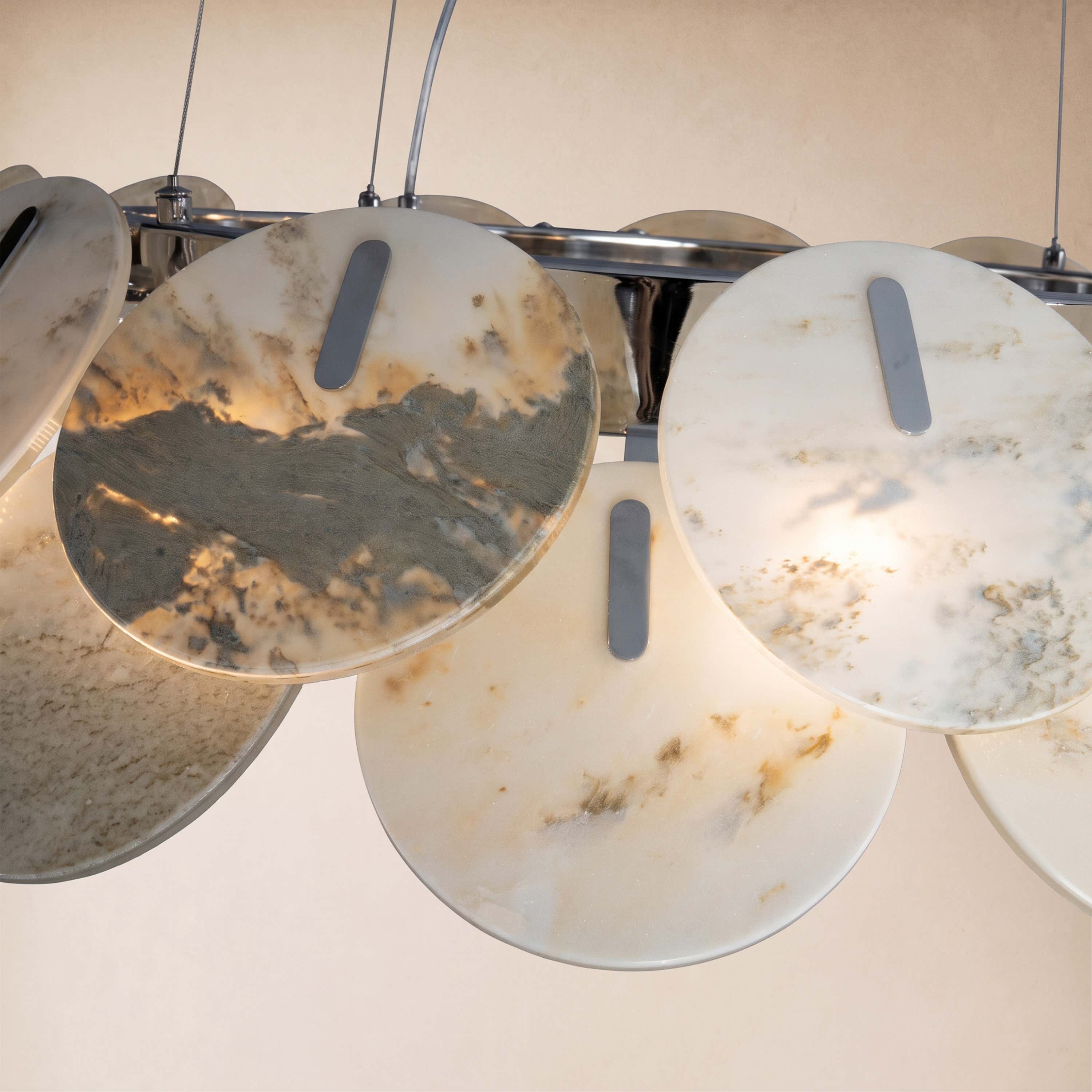 Pietra Marble Disc Chandelier 31.4"D