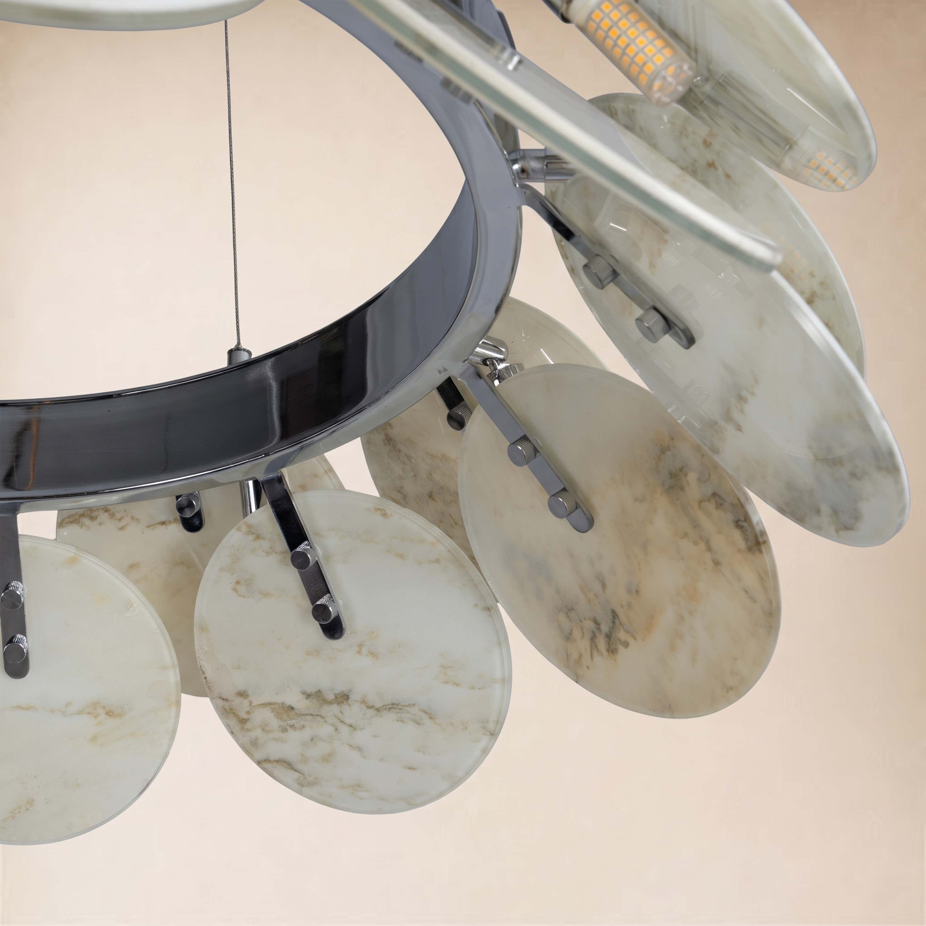 Pietra Marble Disc Chandelier 31.4"D