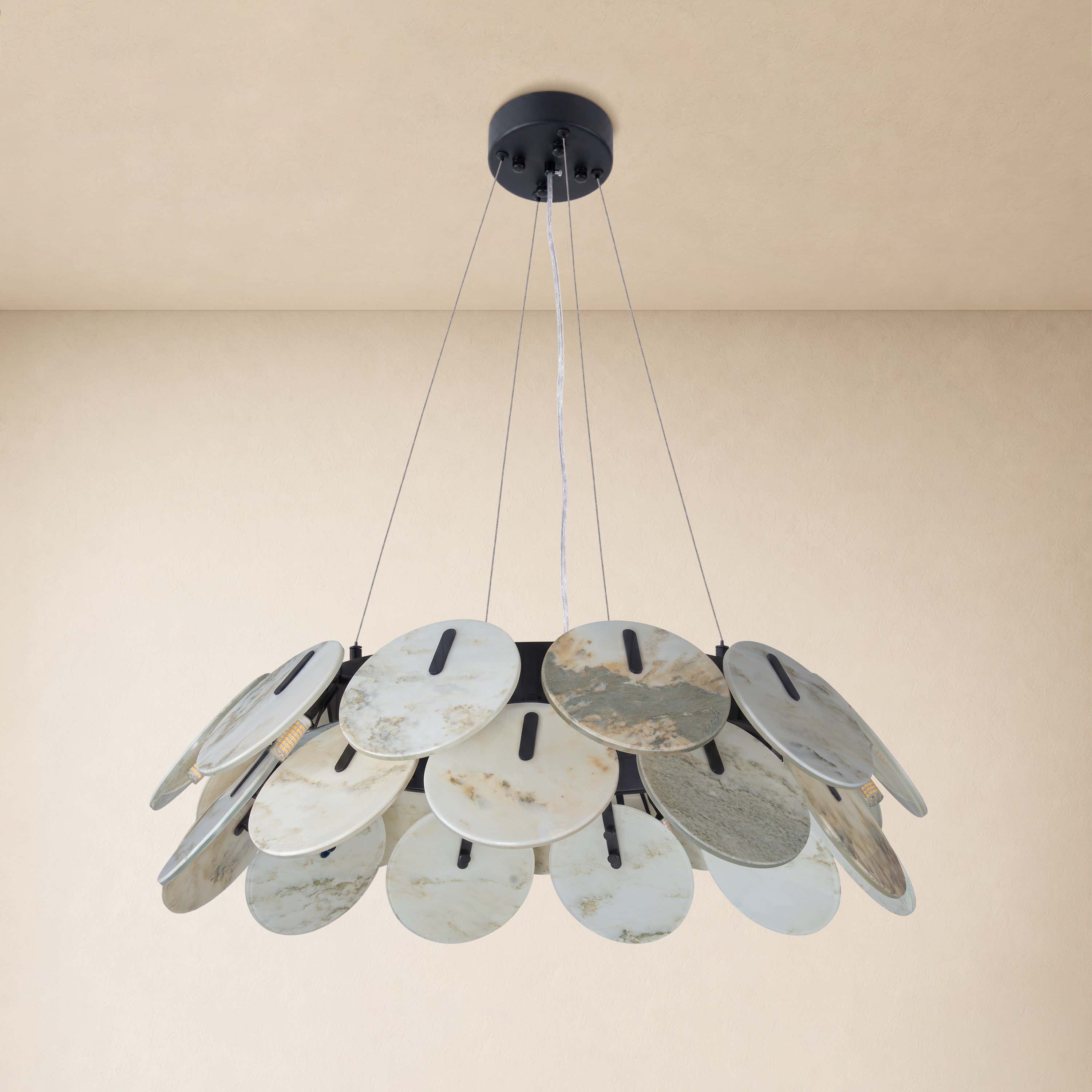 Pietra Marble Disc Chandelier 31.4"D