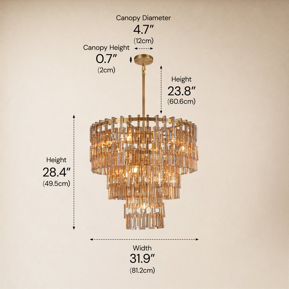 Cirelle Crystal Round Chandelier 32"D
