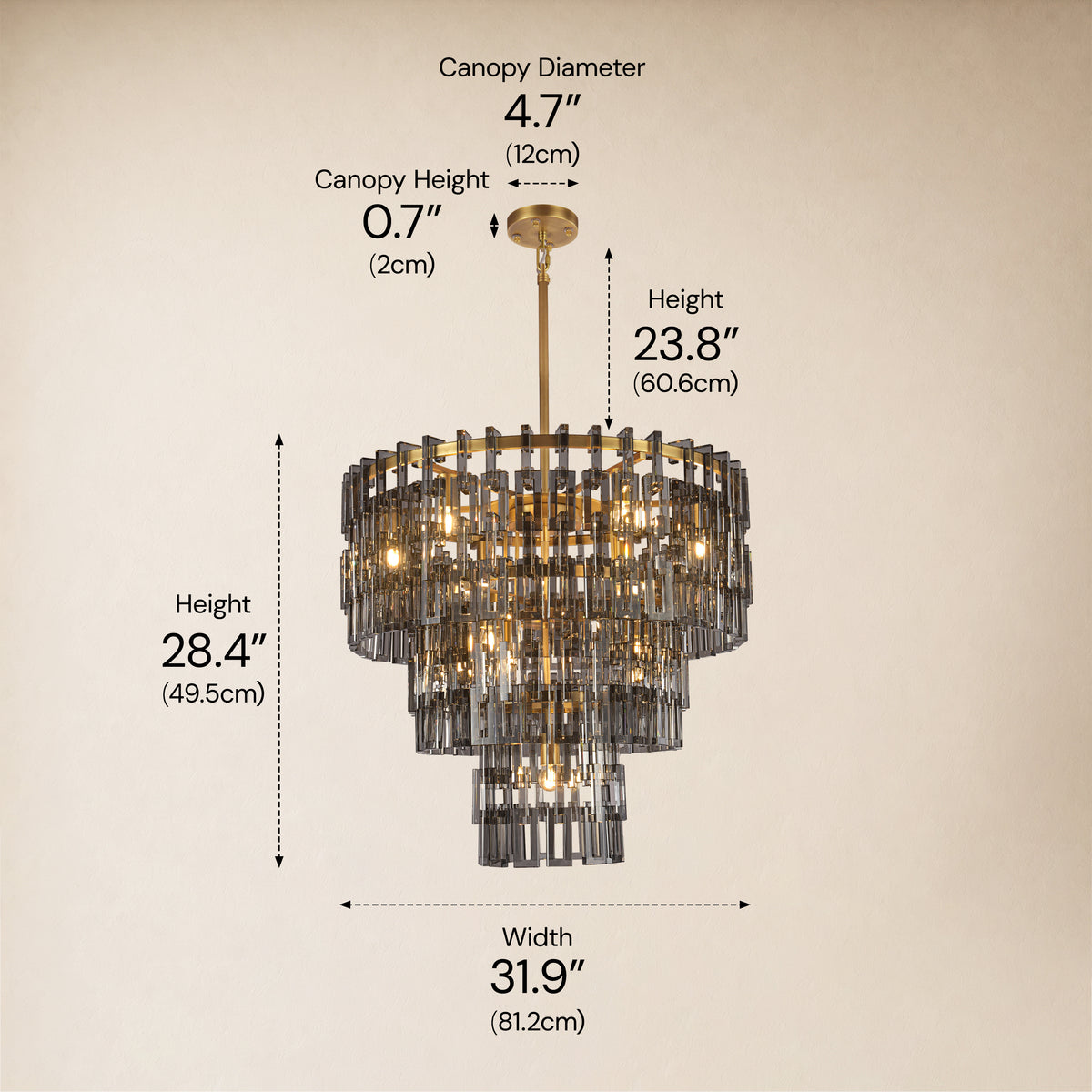 Cirelle Crystal Round Chandelier 32"D
