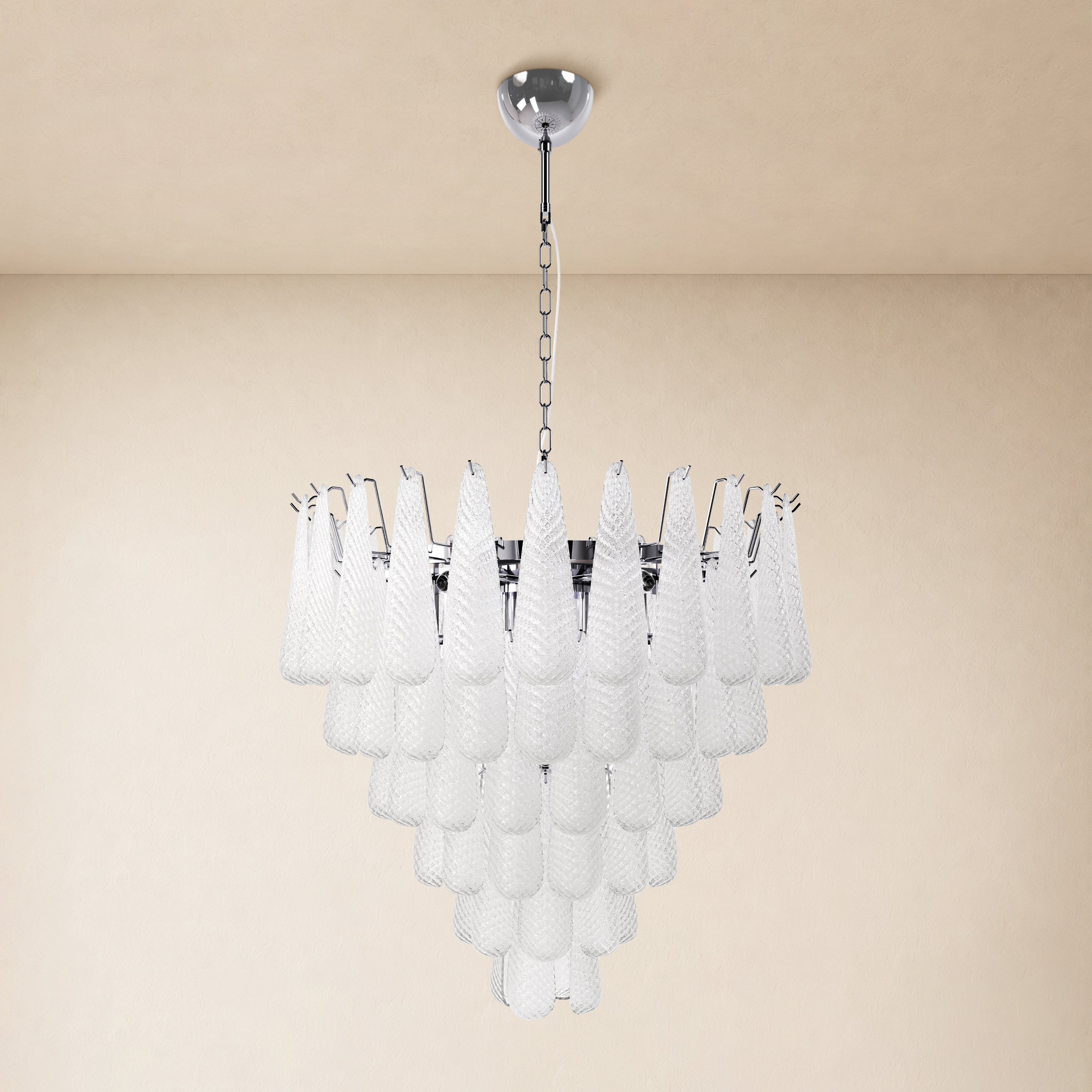 Veloria Textured Glass Tiered Round Chandelier 32"D