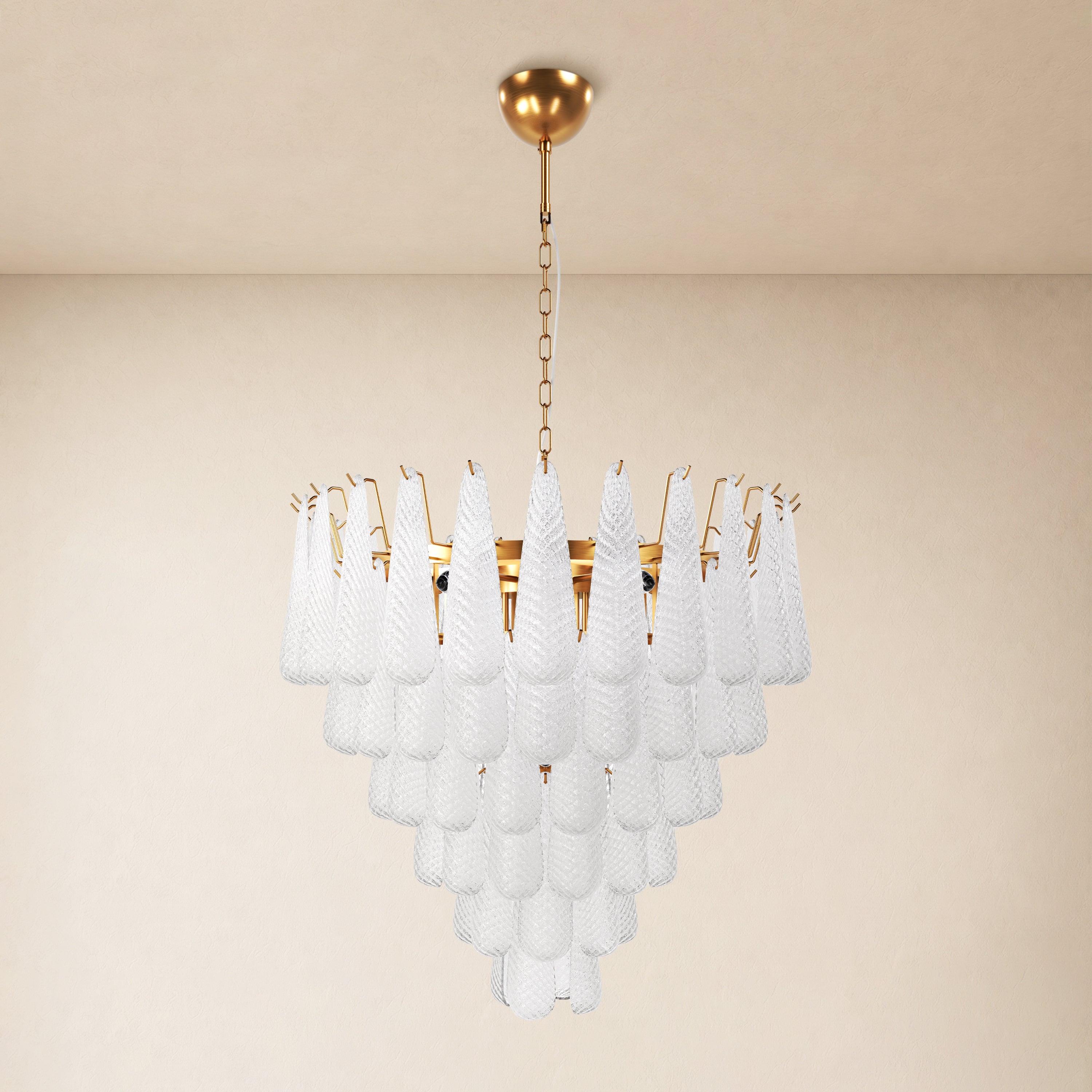Veloria Textured Glass Tiered Round Chandelier 32"D