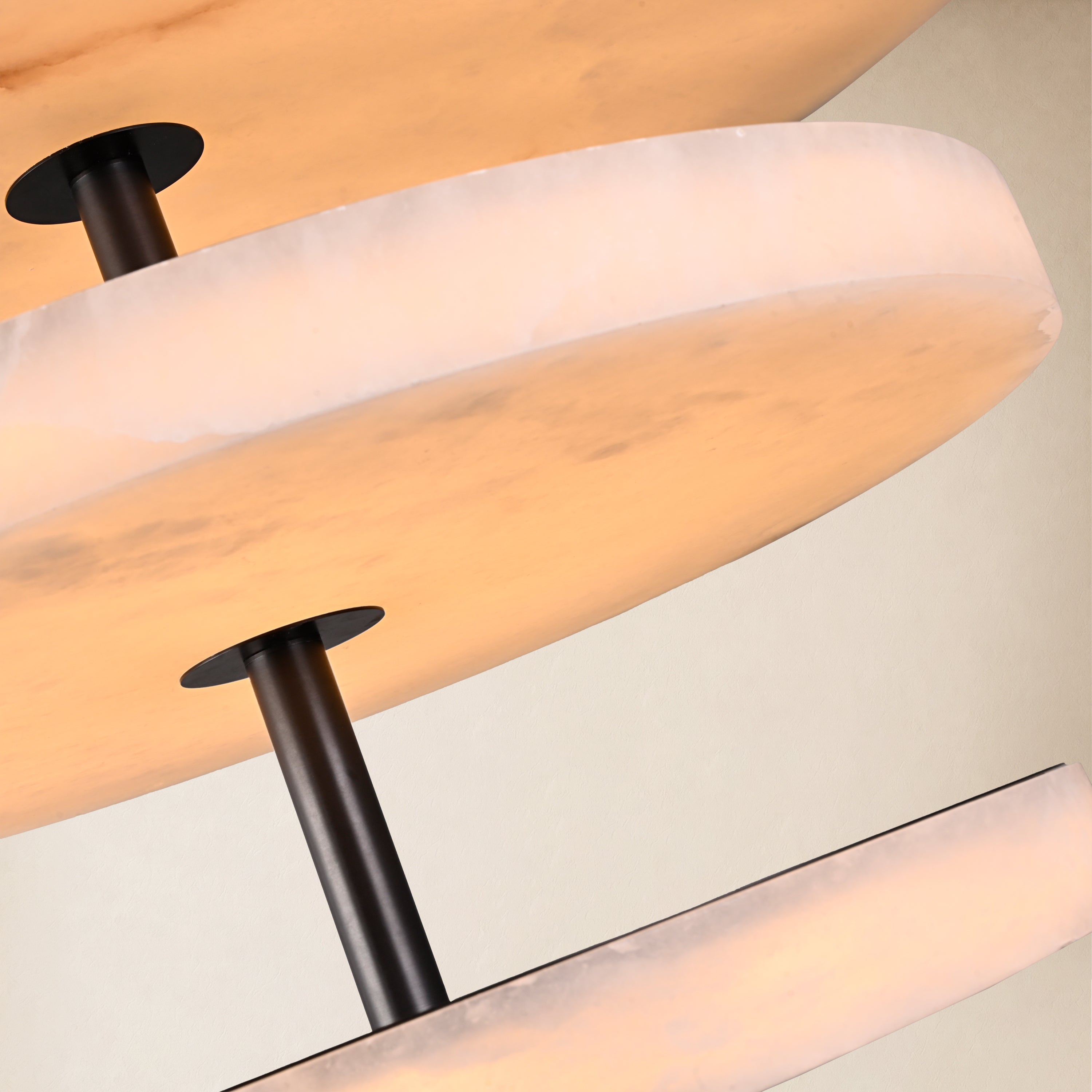 Nocturne Alabaster Layered Disc Chandelier 33.4"D