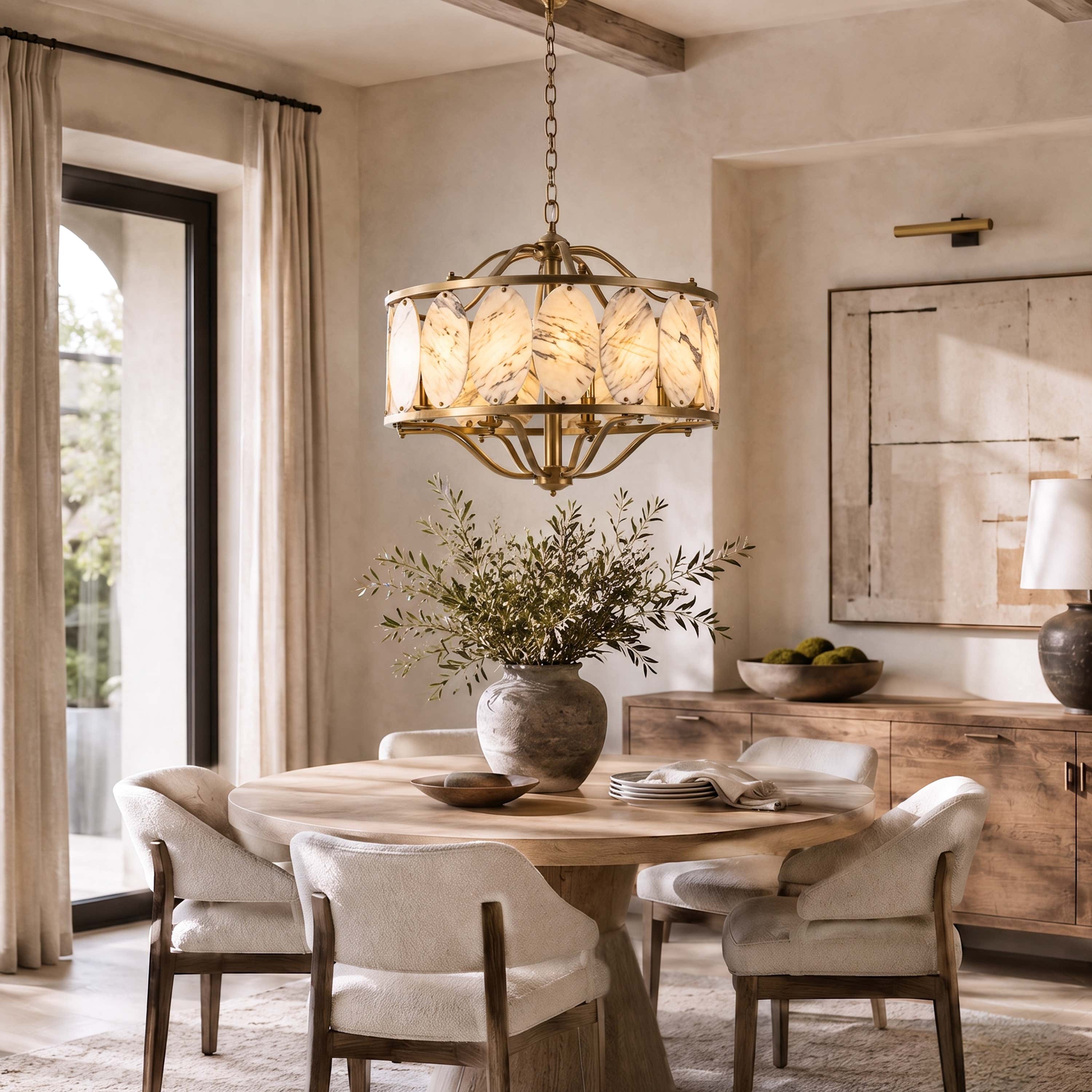 Pietra Quartize Round Chandelier 33.4"D