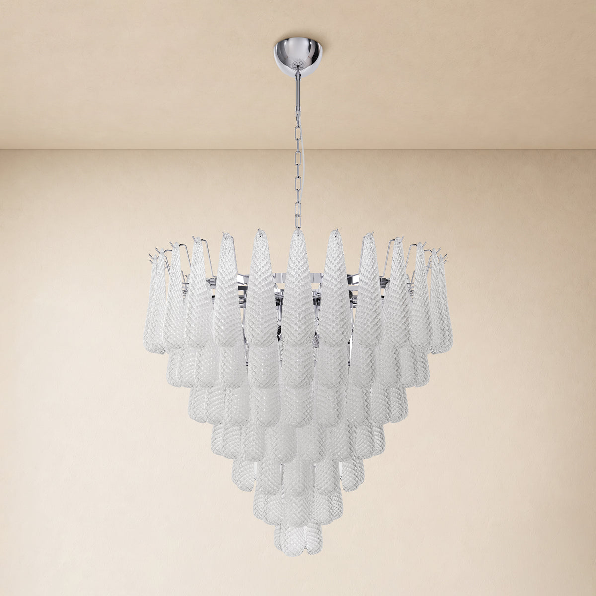 Veloria Textured Glass Tiered Round Chandelier 36"D