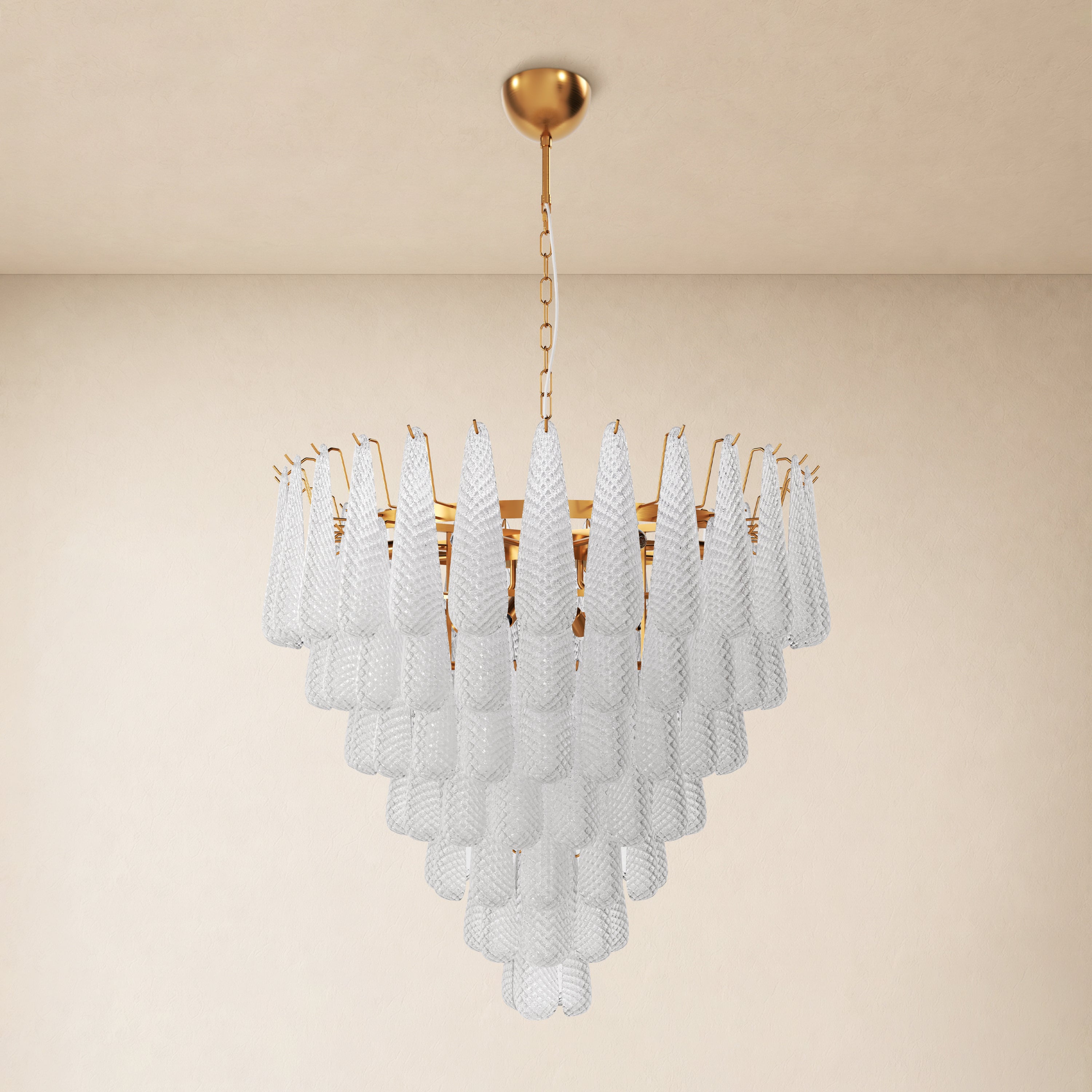 Veloria Textured Glass Tiered Round Chandelier 36"D